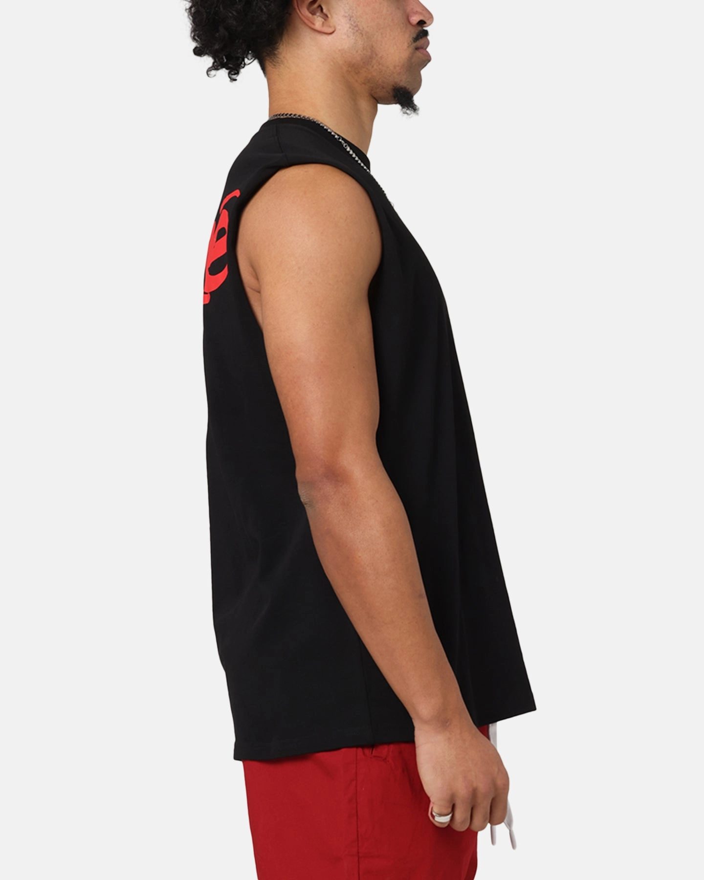 Carre Graffiti Muscle T-Shirt Black/Red Summer Wardrobe Eco Friendly Dye