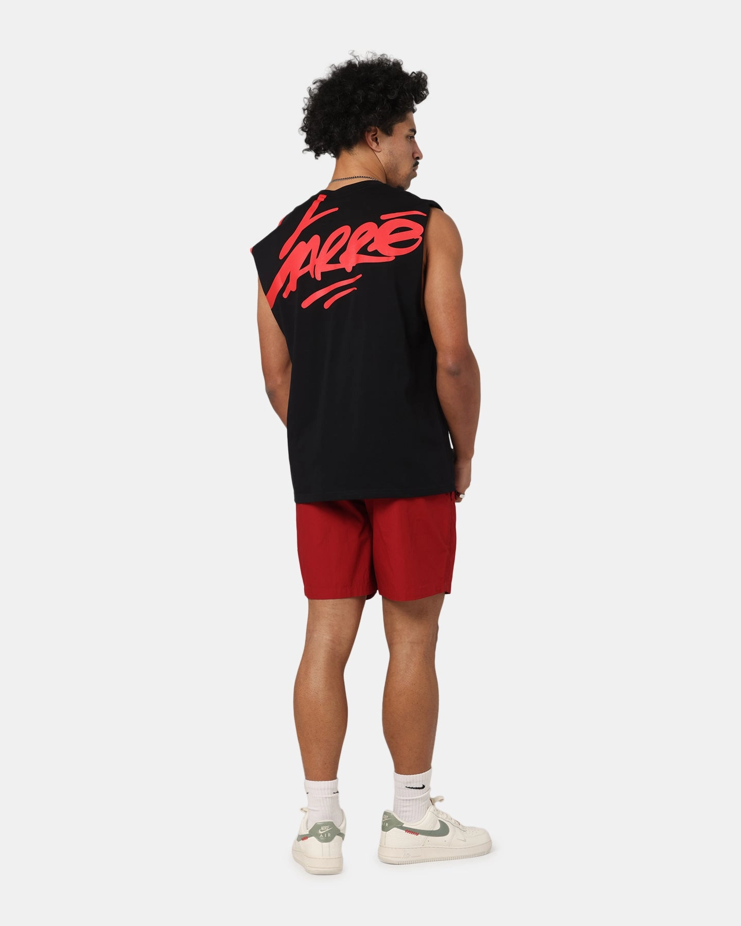 Trendy Layering Carre Graffiti Muscle T-Shirt Black/Red