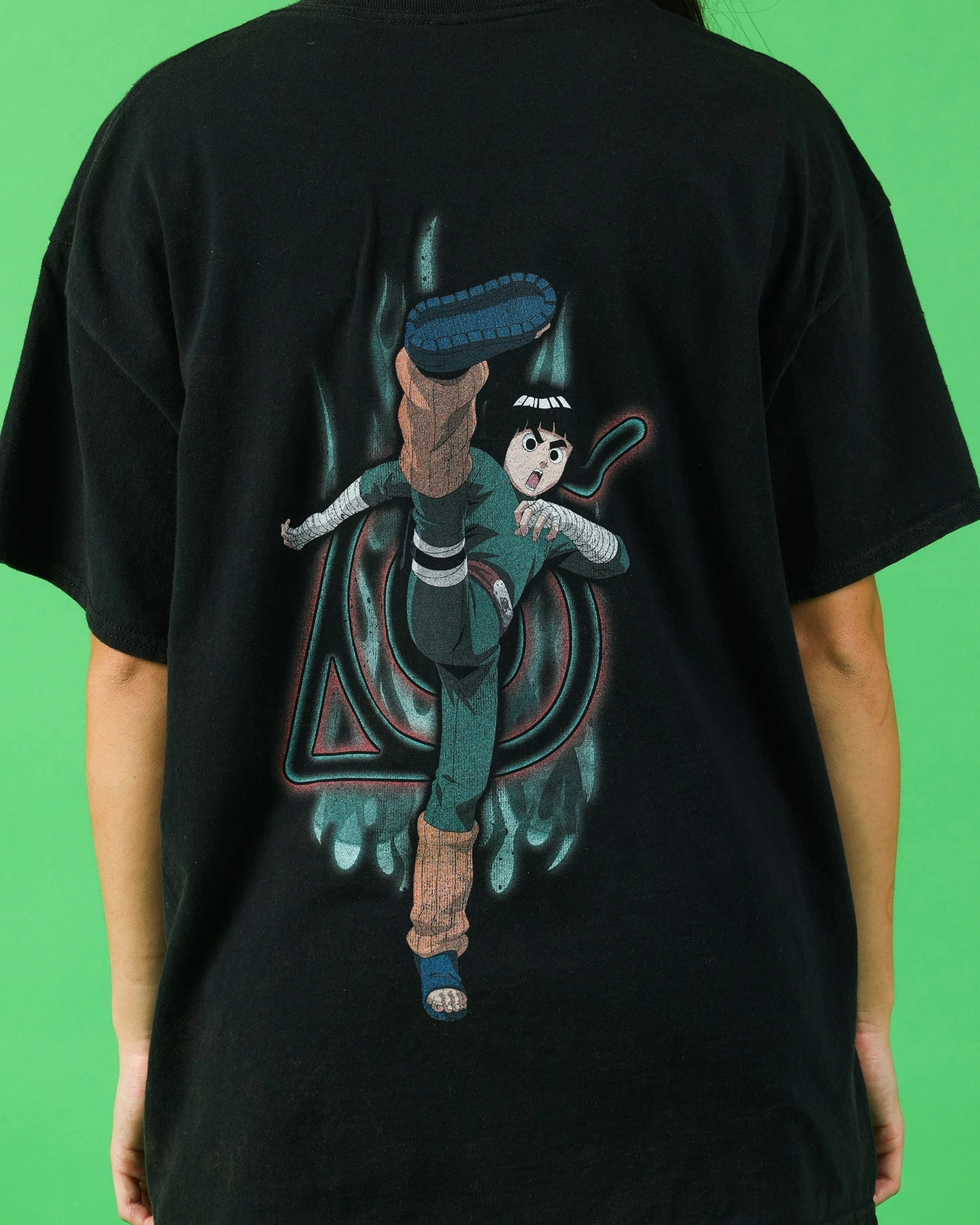Goat Crew X Naruto Rock Lee Vintage T-Shirt Black Wash Flexible Weave Holiday Comfort Style