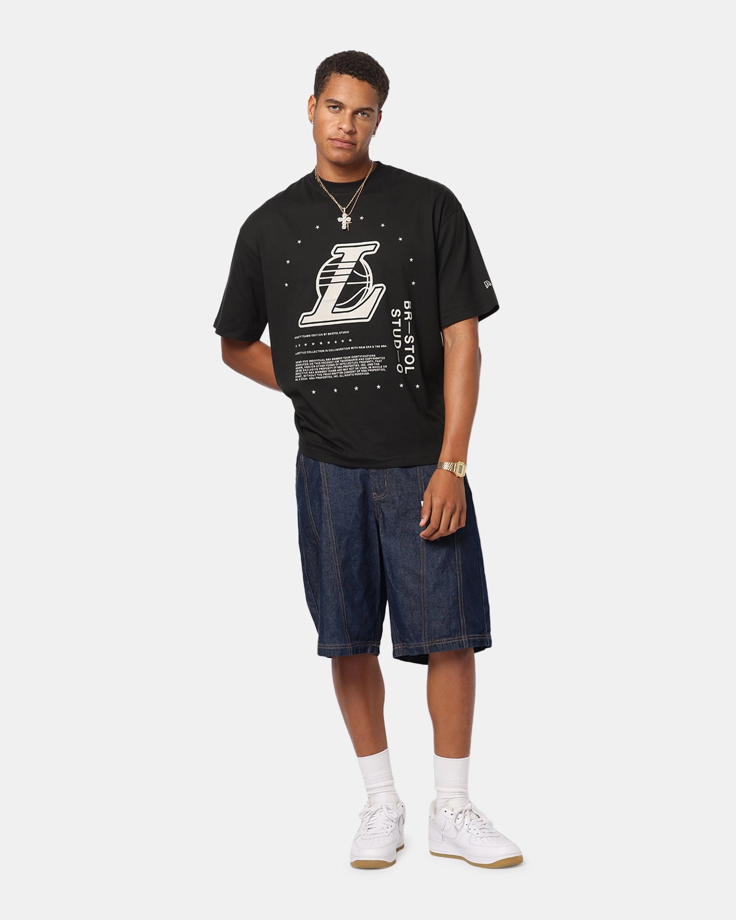 Chic Fashion New Era X Bristol Studio Los Angeles Lakers 'Teams Edition' T-Shirt Black