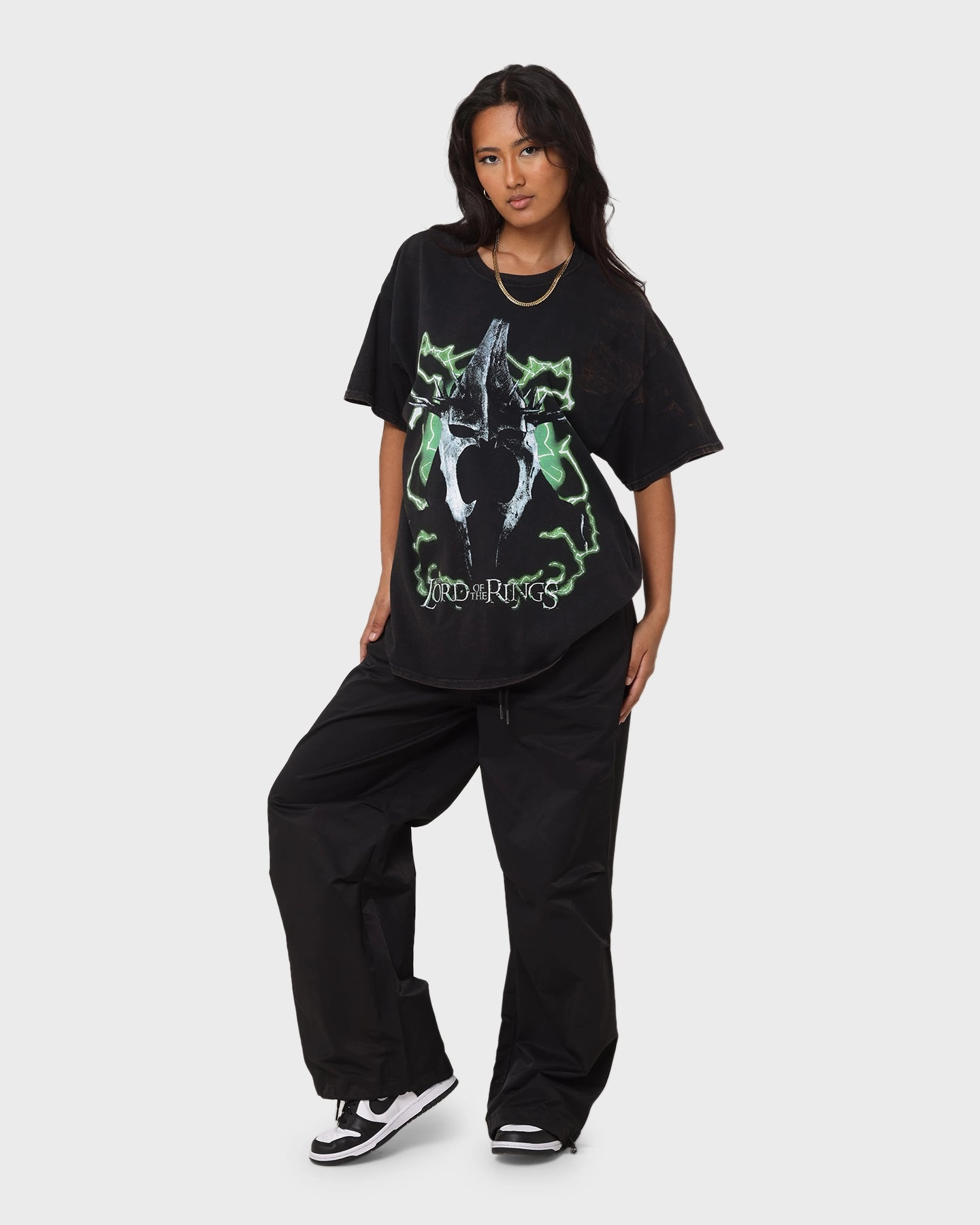 Timeless Appeal American Thrift X The Lord Of The Rings Witch Kings Of Angmar Vintage T-Shirt Washed Black