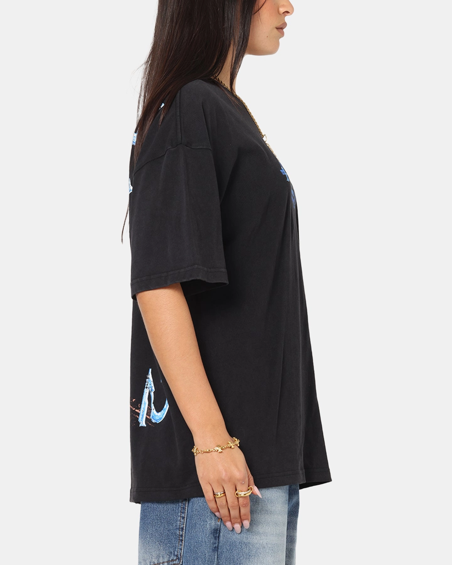 dry cleanable Ribbed Collar Design 73 Studio X Halo Halo 2 Vintage T-Shirt Black Acidwash