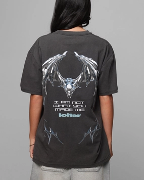Collared formality Loiter Chrome Deceiver T-Shirt Black Wash