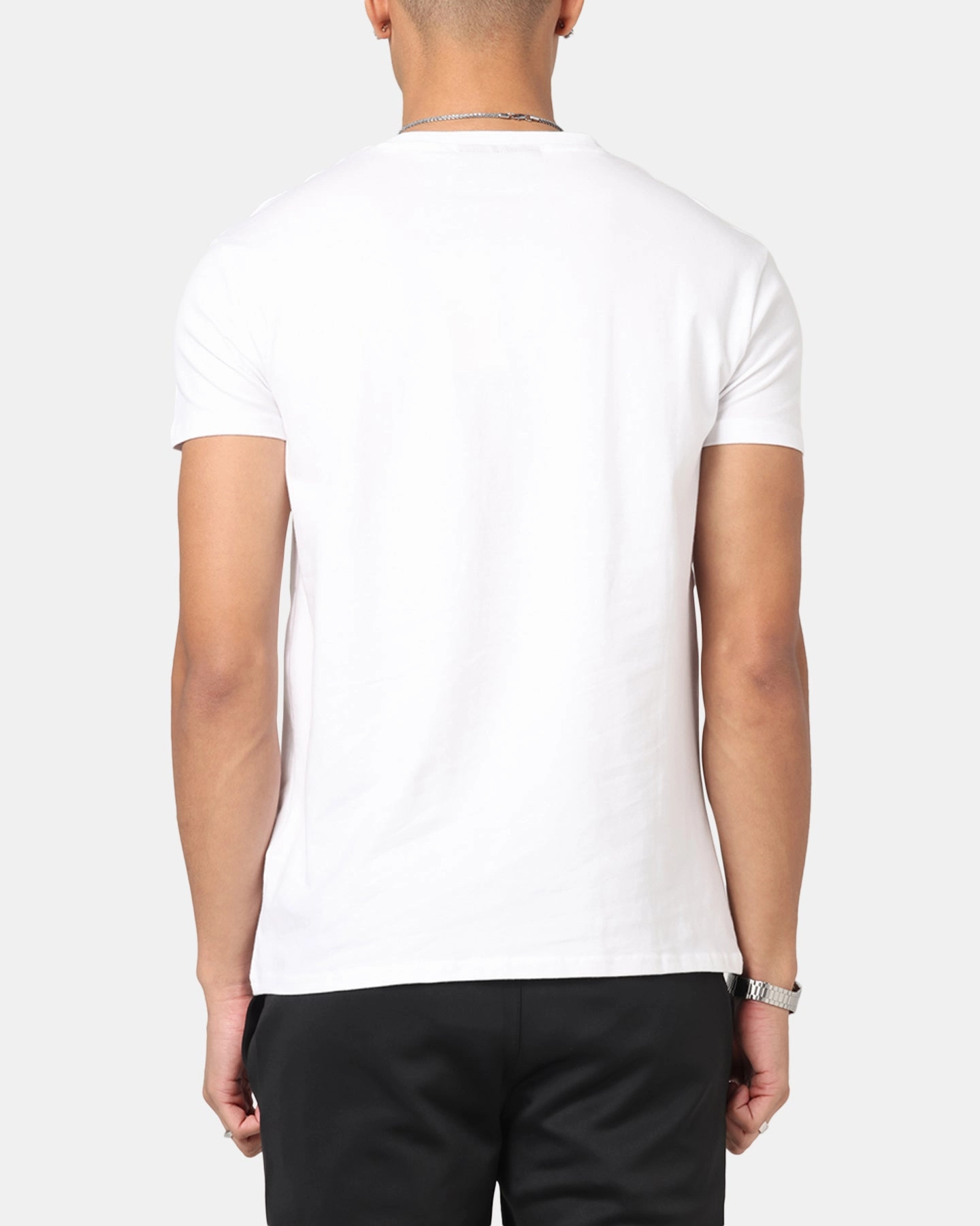 Layering Fashion Oversized Fit Sik Silk Muscle T-Shirt White