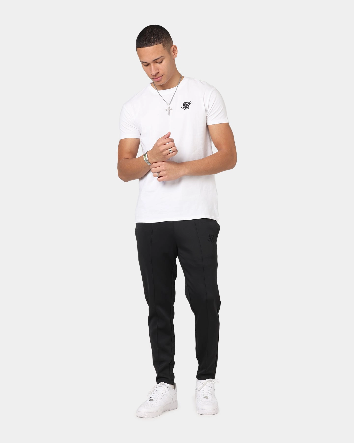 skinny but not tight Comfortable Wear Sik Silk Muscle T-Shirt White