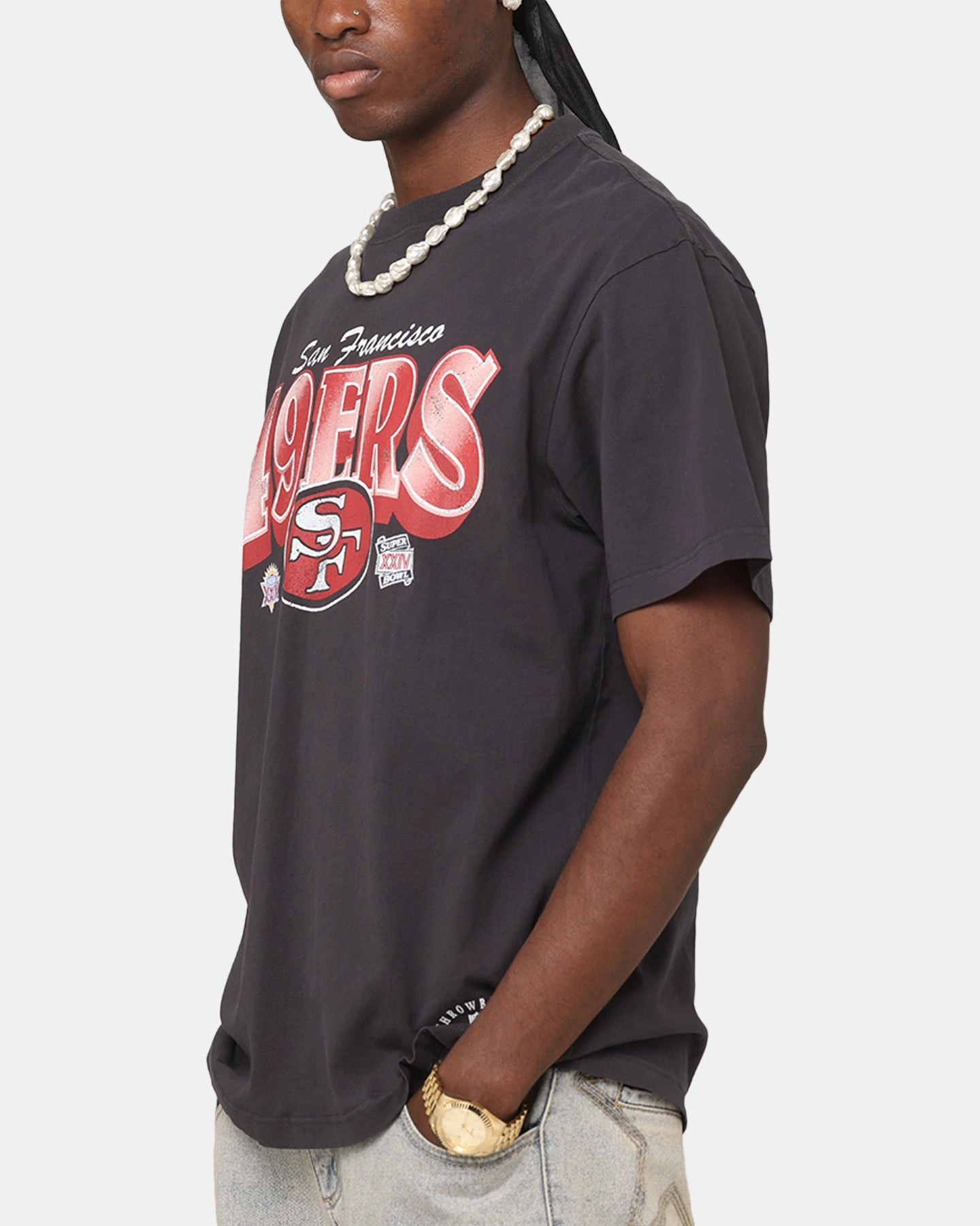 Outdoor Trend Mitchell & Ness San Francisco 49ers Arch T-Shirt Faded Black