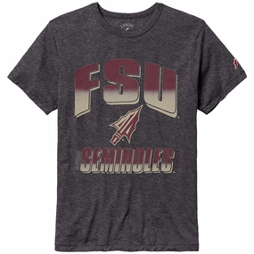 League Men's FSU Seminoles Arrowhead Design Tri-blend Short Sleeve T-shirt - Slate Summer Essential