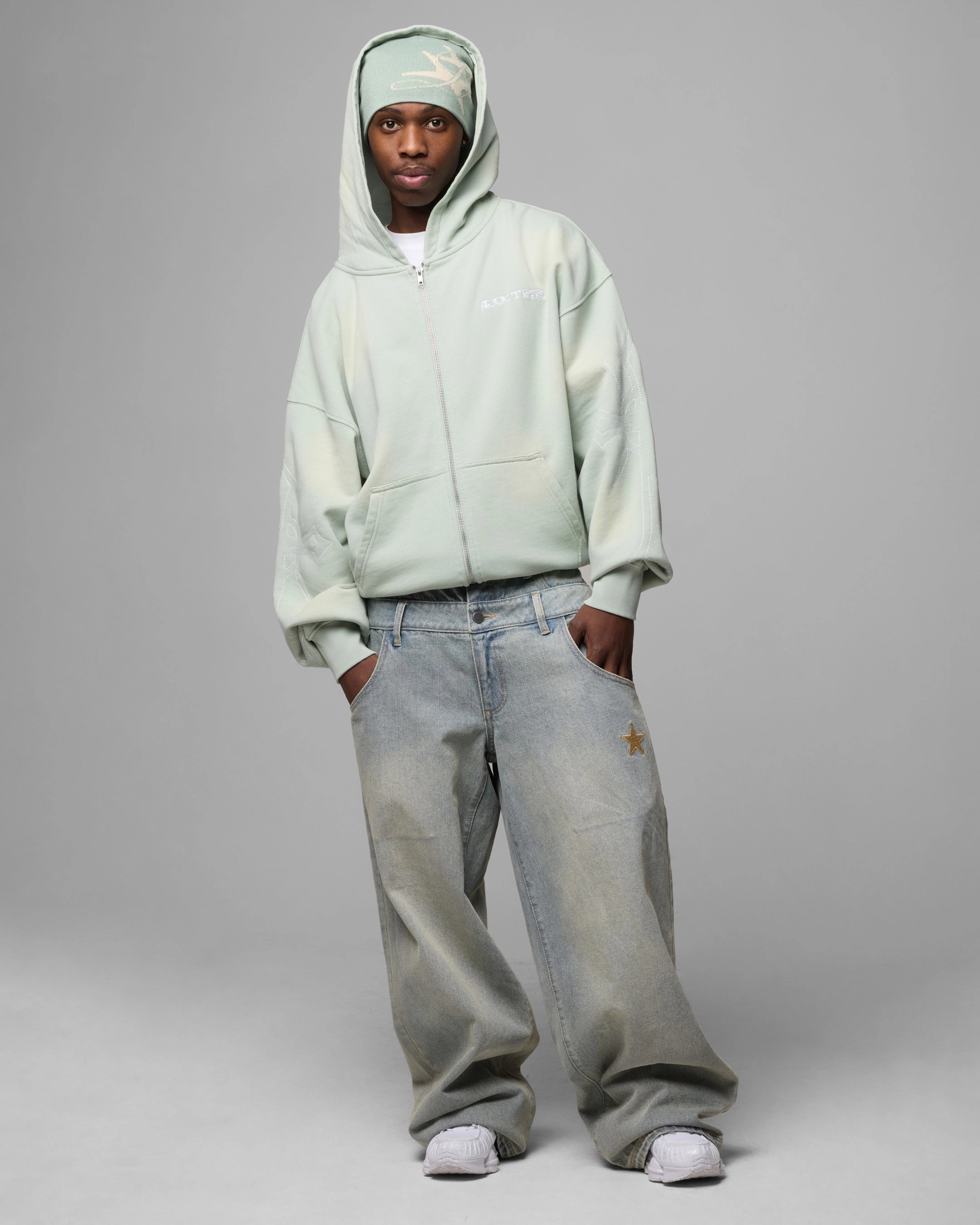 Loiter Star Layered Jeans Washed Blue Relaxed Style Smart Casual Minimalist Style Outfit Combo