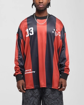 Carre Academy Oversized Long Sleeve T-Shirt Red/Black Adult sophistication Functional Look
