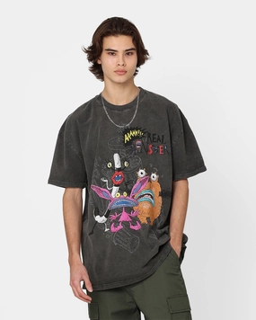 American Thrift x Aaahh!!! Real Monsters Monsters Heavyweight Vintage T-Shirt Black Wash Sporty Layer Look
