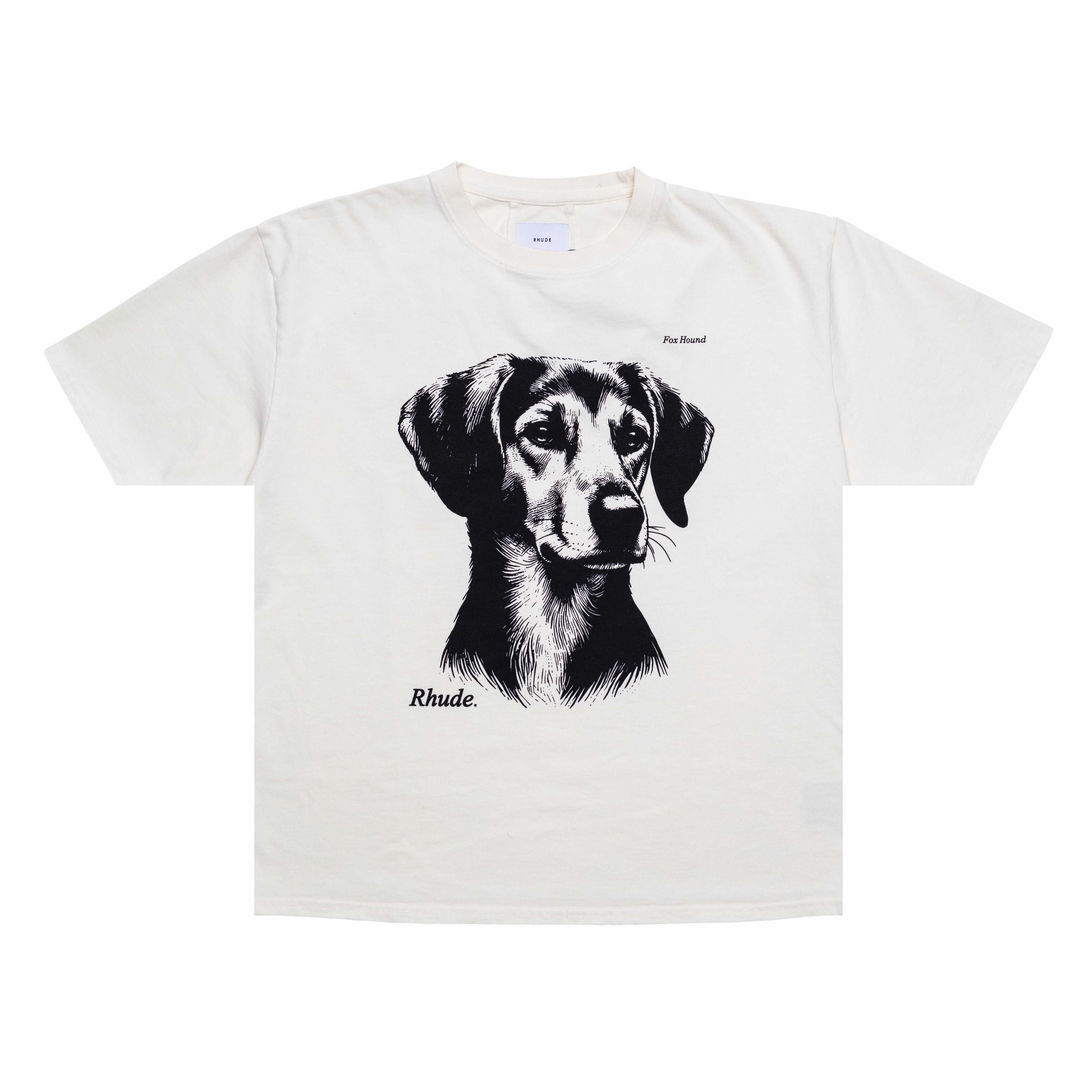 Holiday Trend Snug fit Rhude Fox Hound Tee 'Vintage White'