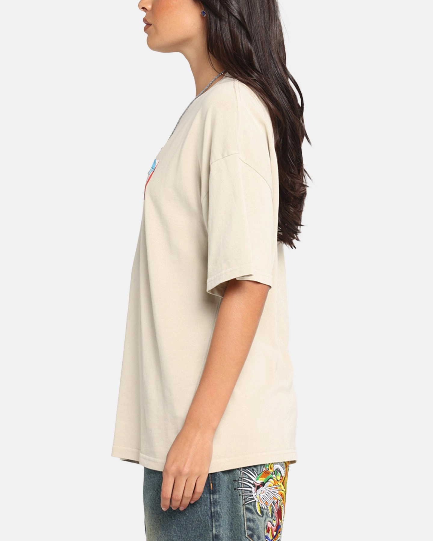 73 Studio X Cartoon Network The Powerpuff Girls Box Logo Vintage T-Shirt Stone Summer Fashion Stretch Knit