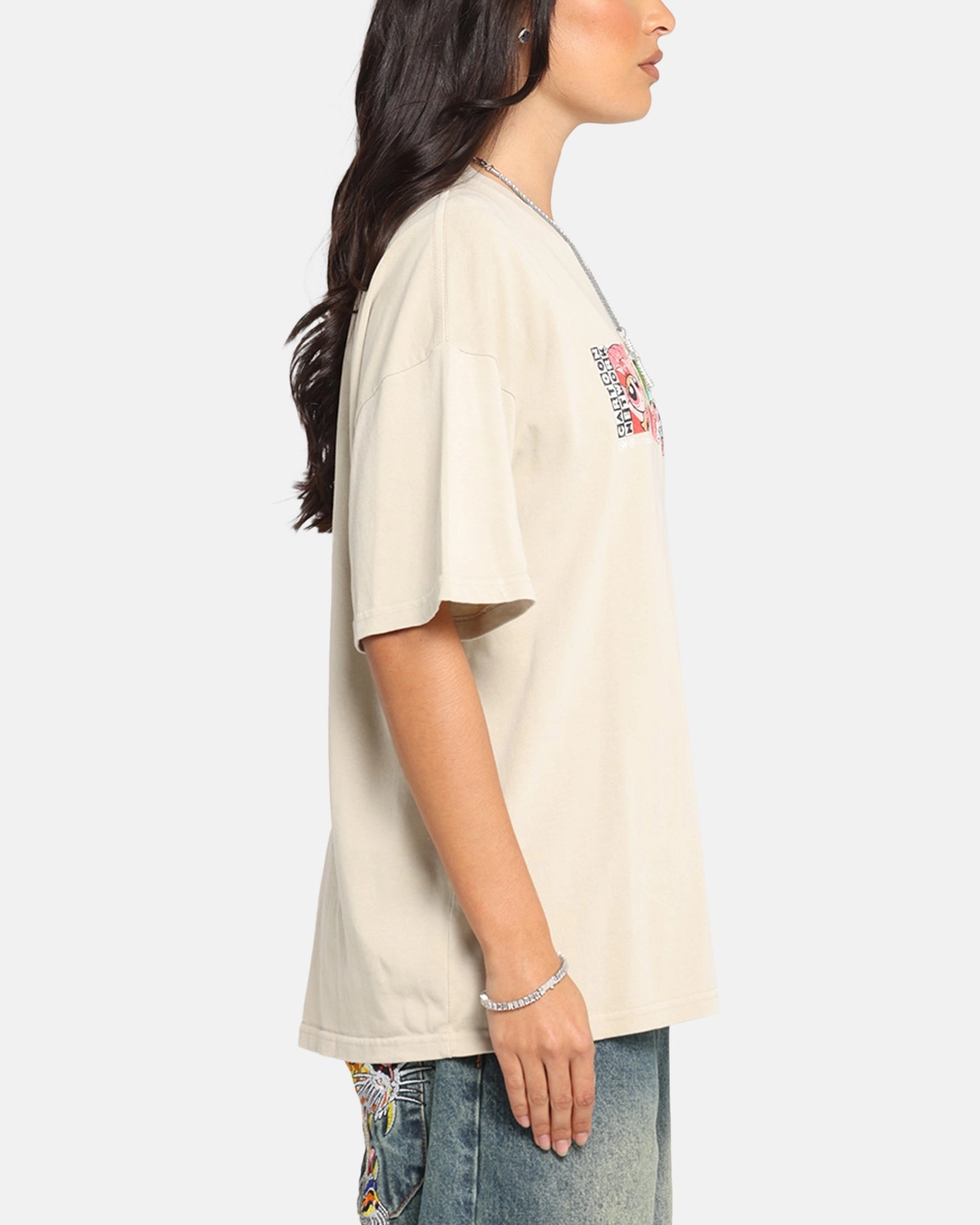 73 Studio X Cartoon Network The Powerpuff Girls Box Logo Vintage T-Shirt Stone DoubleStitched Seams Washable