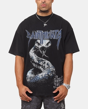 Simple Look Saint Morta Year Of The Snake Mockneck T-Shirt Black