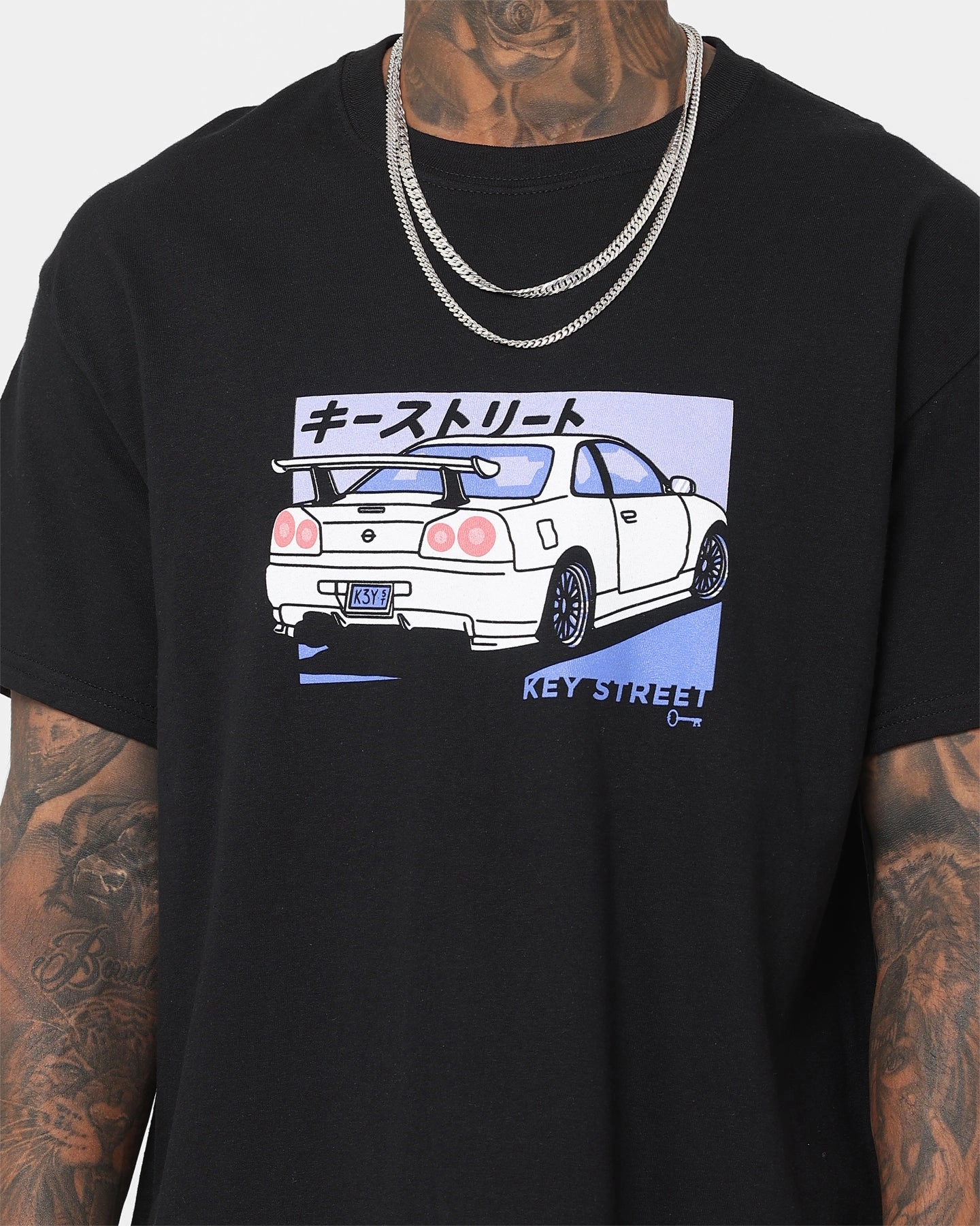Relaxed Smart Lightweight Wear Key Street Kaiju Karuma T-Shirt Black