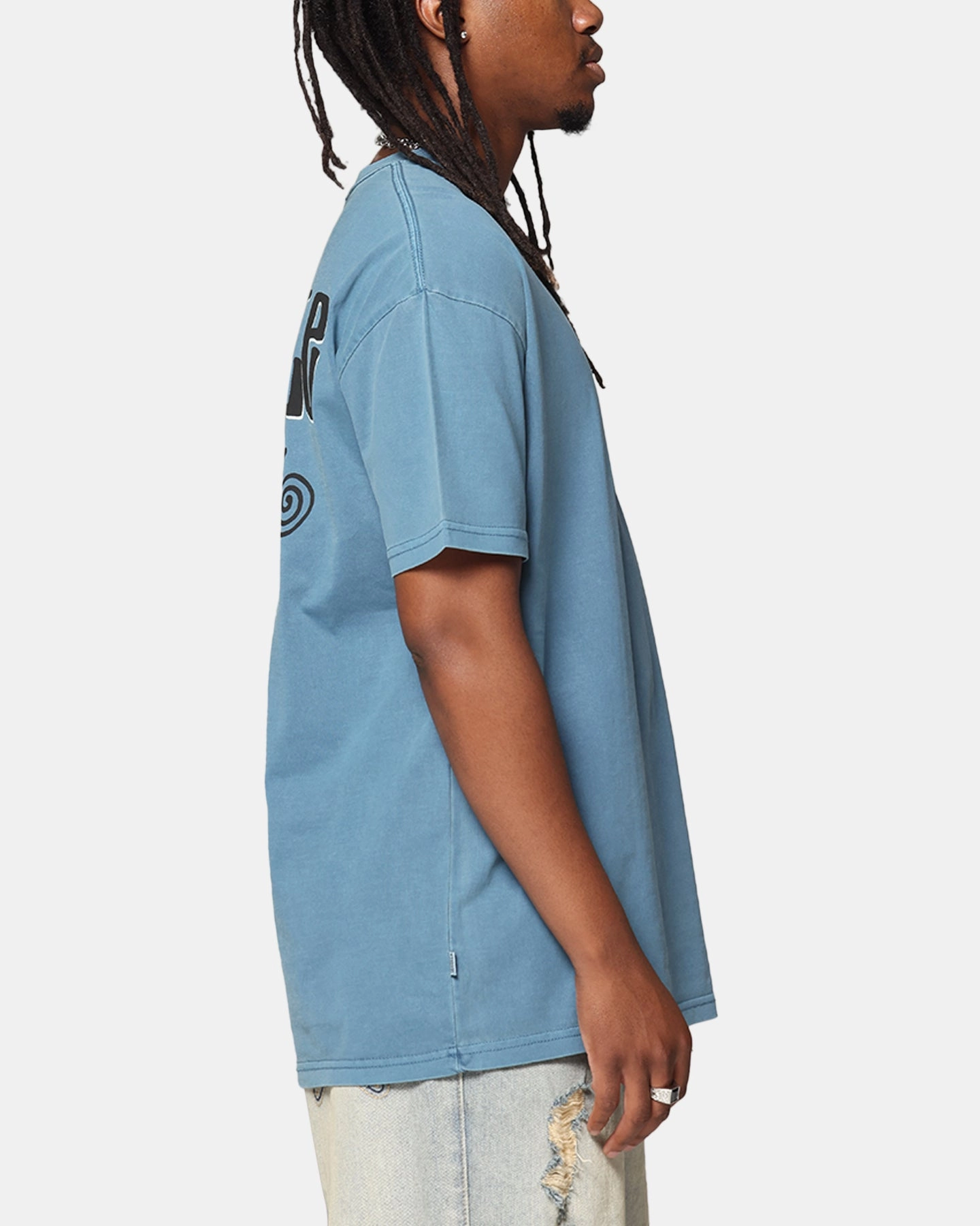 S Double Combo Platter T-Shirt Marine Blue Ultra Soft Blended Textile
