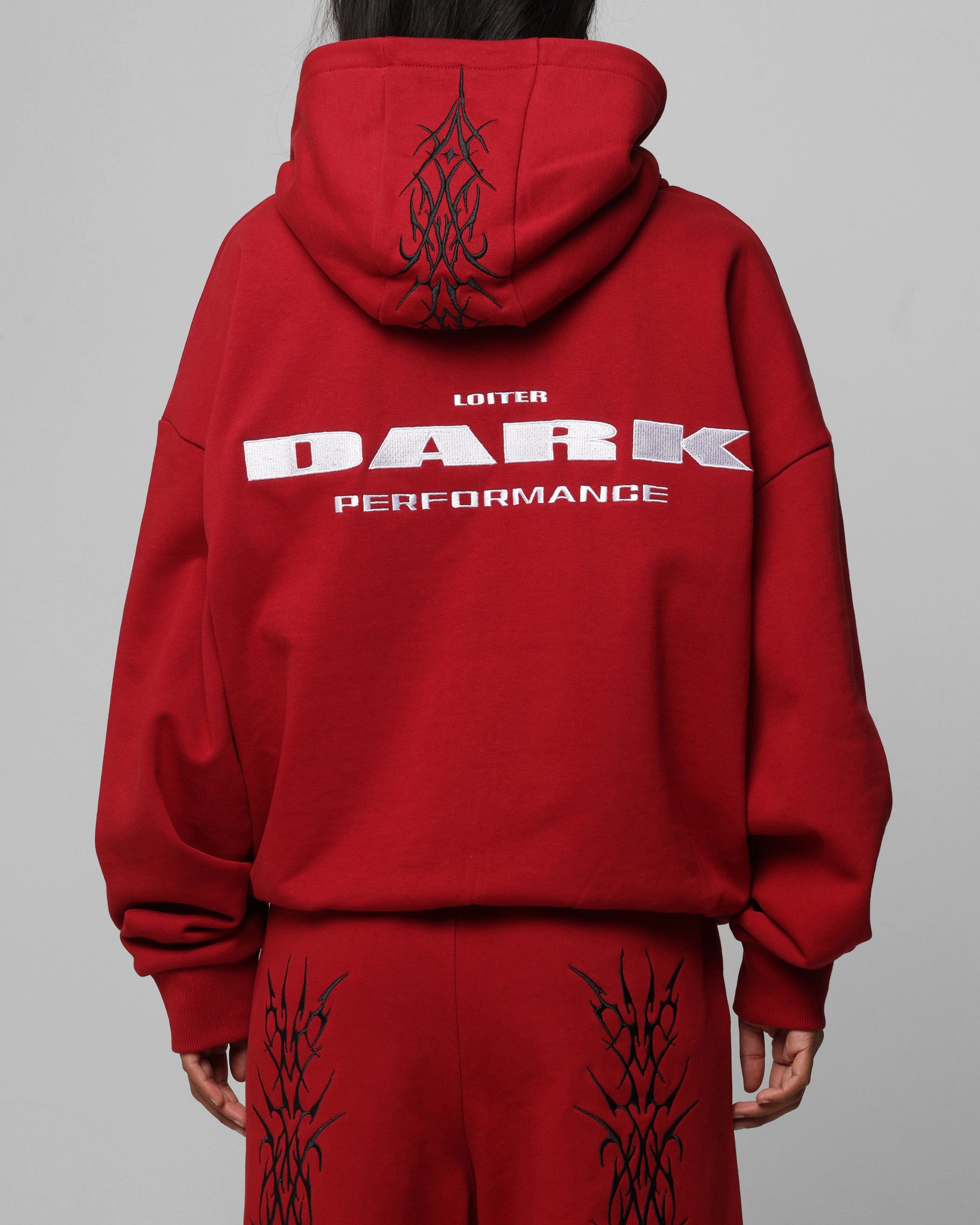 Loiter Blood Born Zip Hoodie Burgandy Win evening