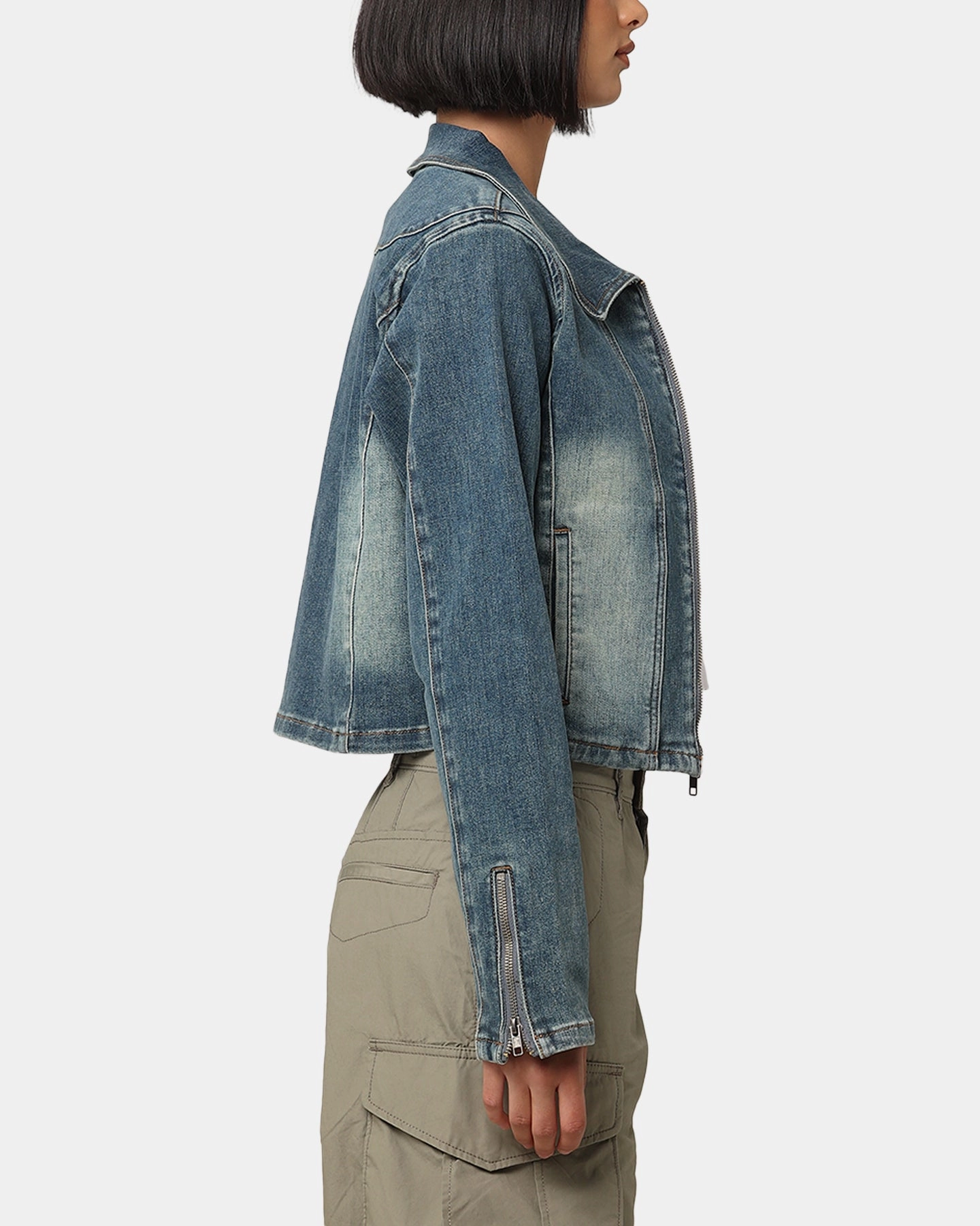 ReflectiveDetailing XXIII Women's Josie Fitted Denim Jacket Dark Denim