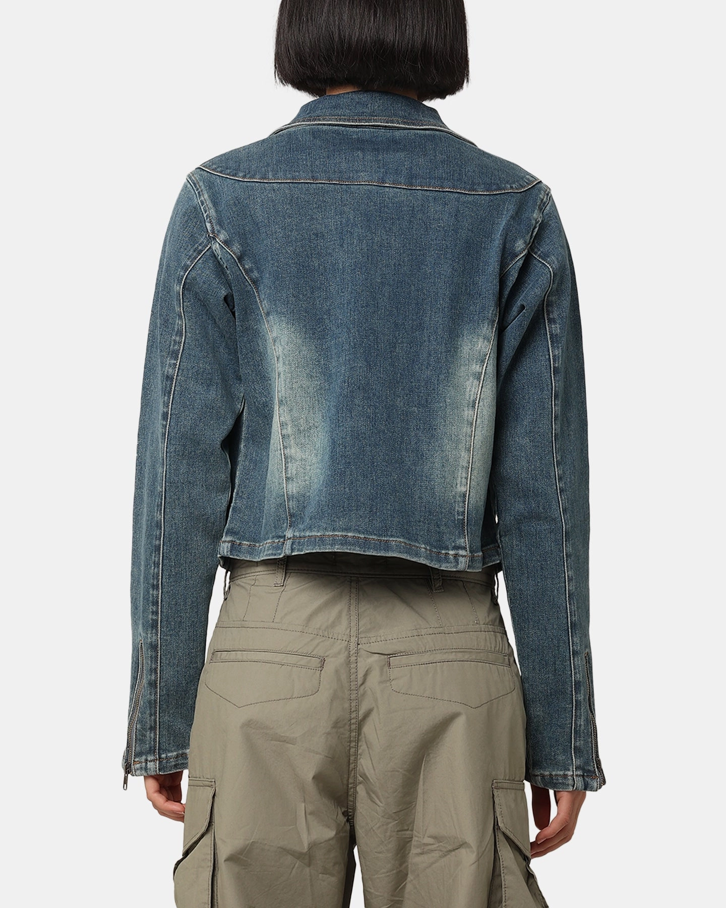 Urban Ease XXIII Women's Josie Fitted Denim Jacket Dark Denim