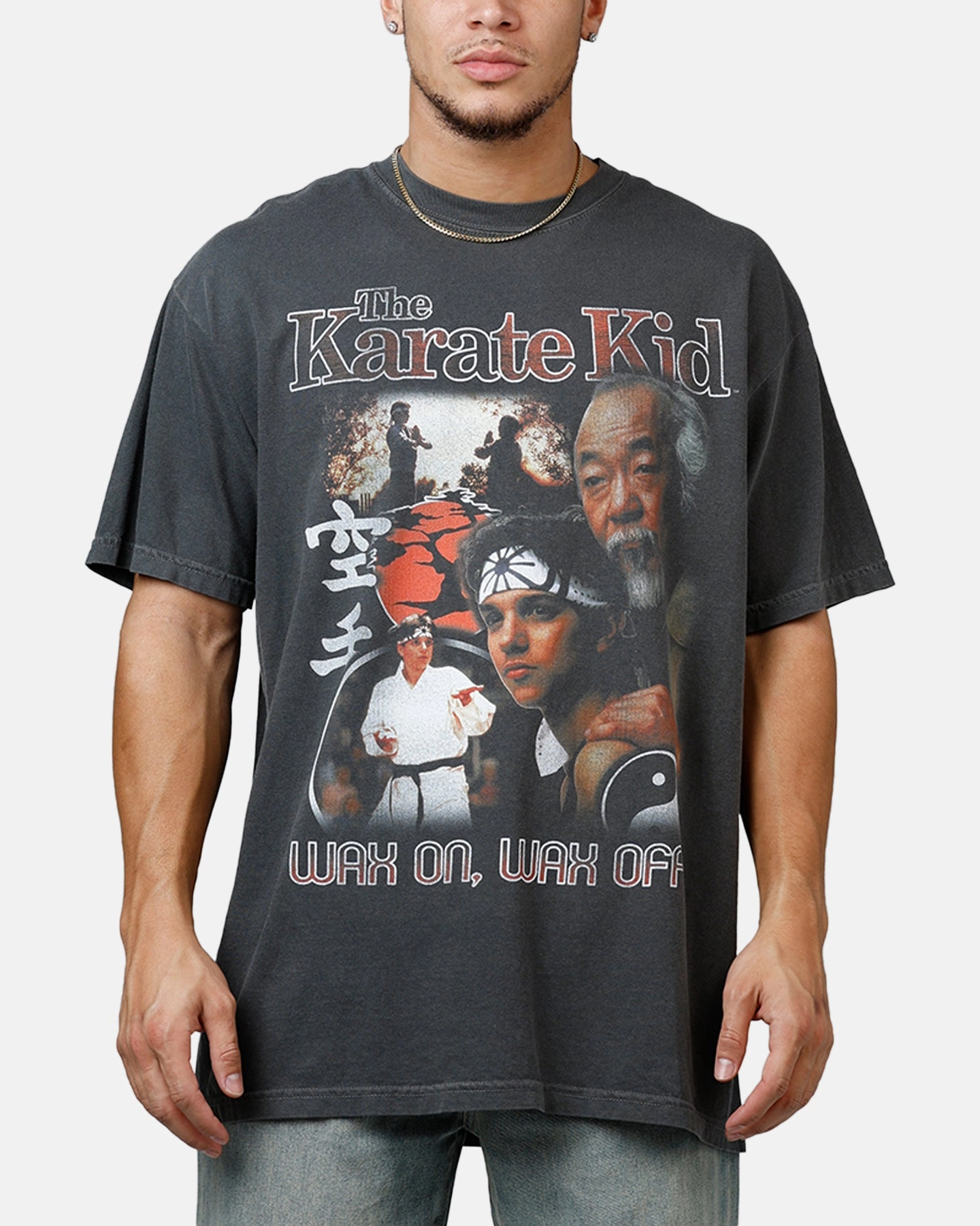 stain resistant coating Everyday Fit Ripple The Karate Kid T-Shirt Washed Black