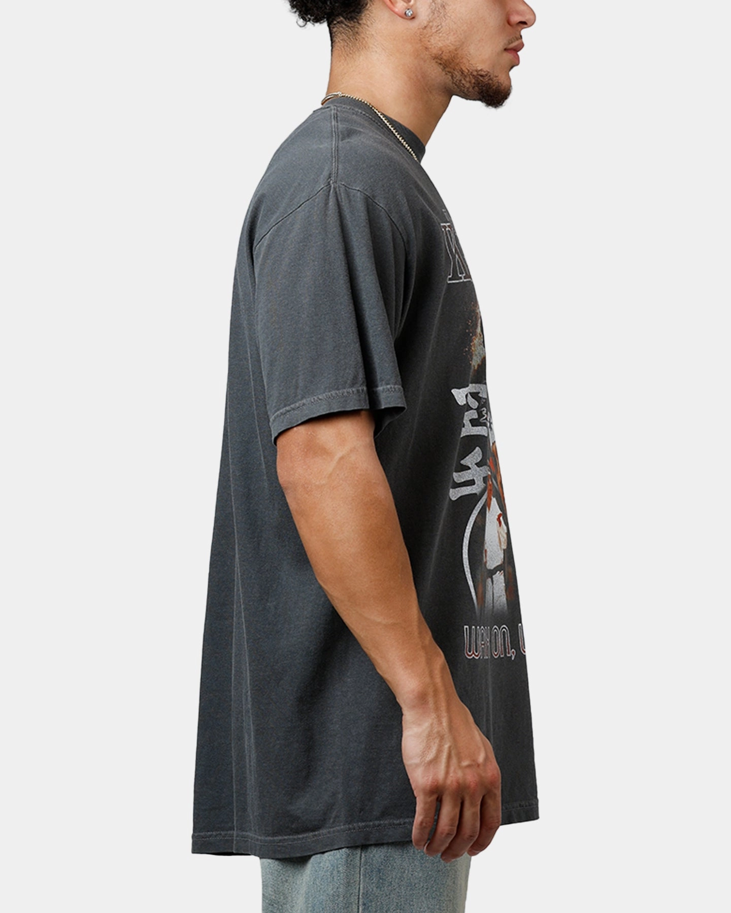 Smooth Flatlock Stitching Outdoor Trend Look Ripple The Karate Kid T-Shirt Washed Black