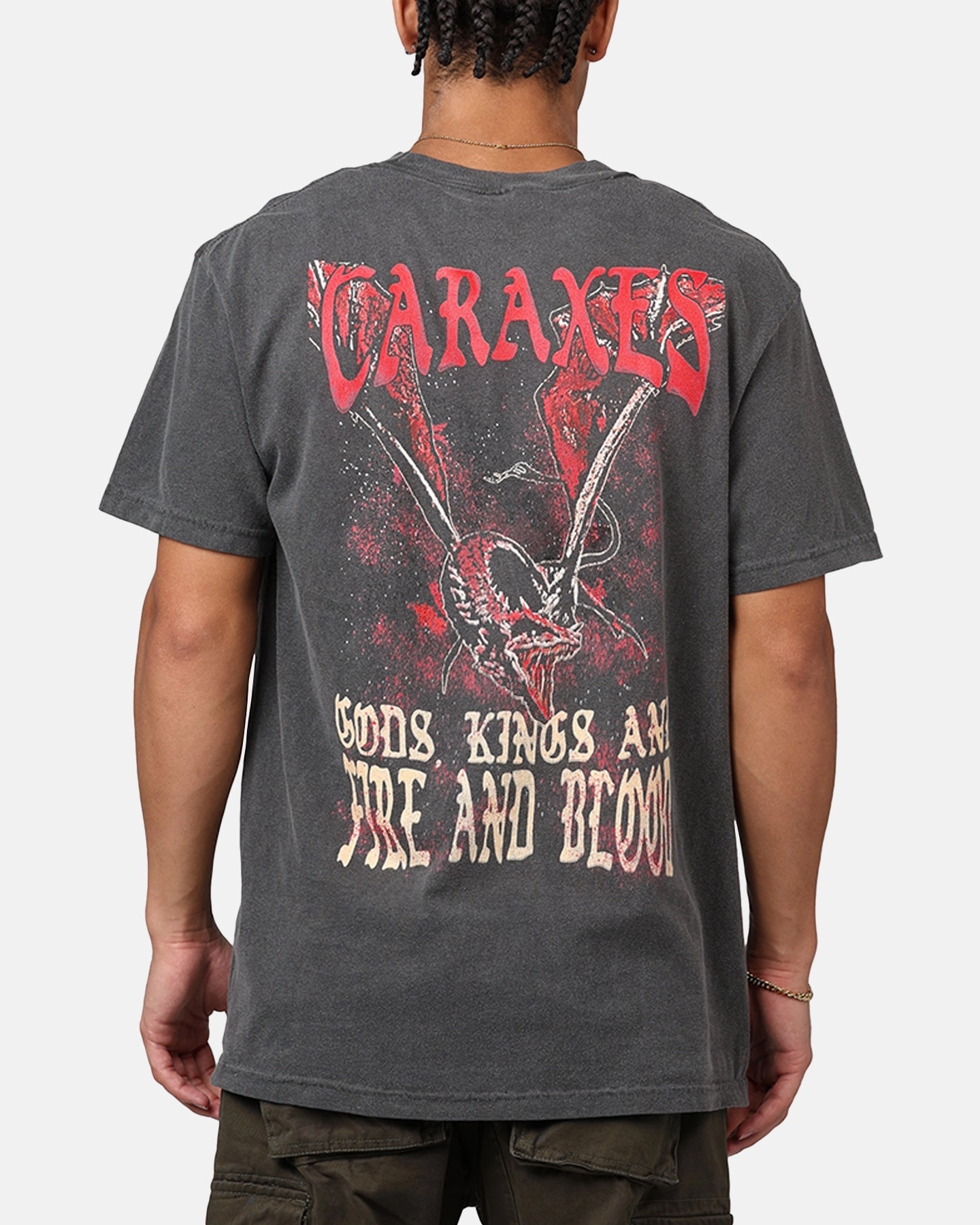 Anti Bacterial Treatment Stylish Design Ripple X Game Of Thrones 'House Of The Dragon' Caraxes T-Shirt Washed Black