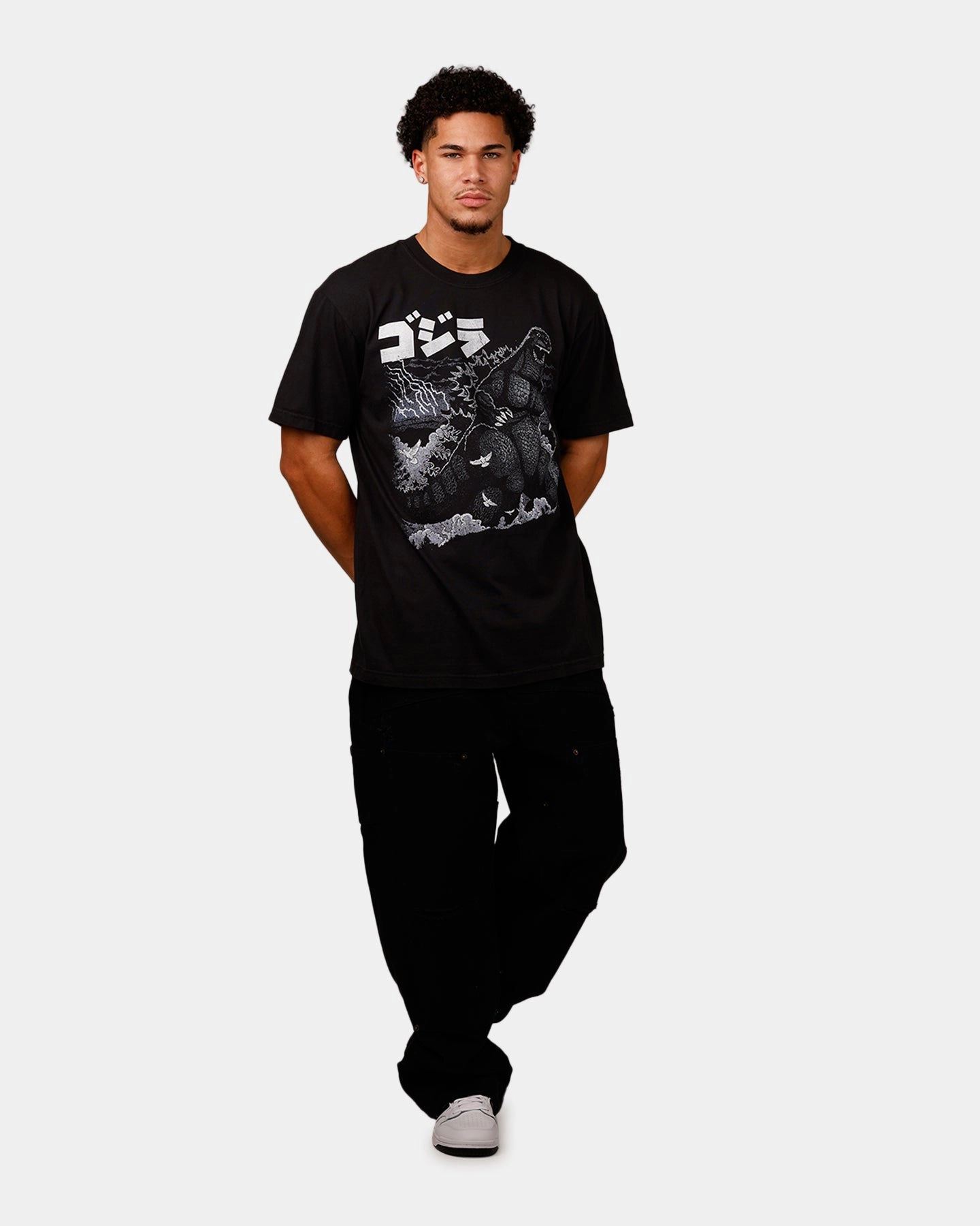 Ripple X Godzilla Guardian T-Shirt Black Elderly clothing