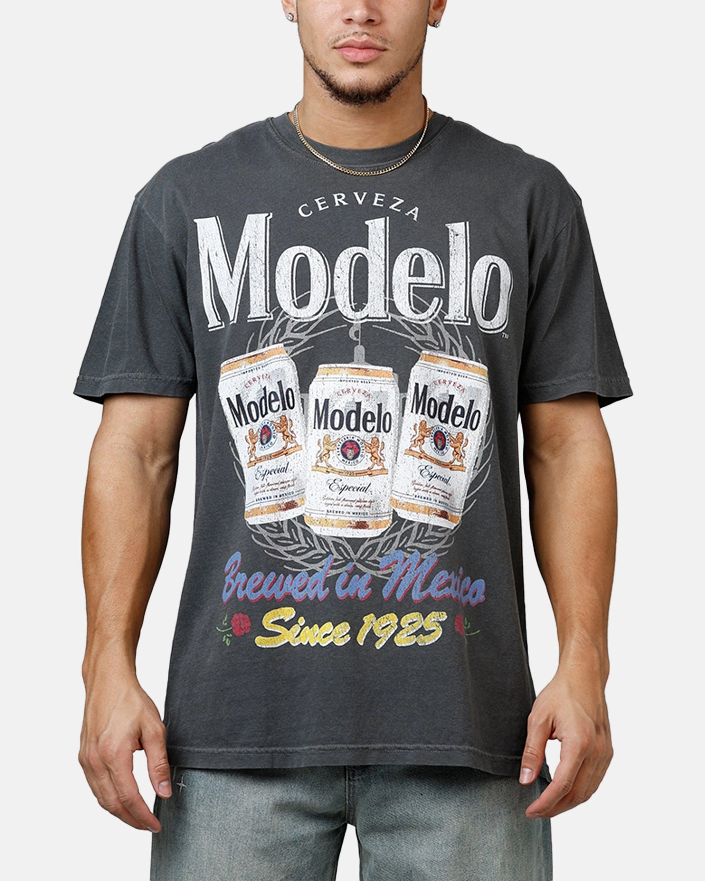 Ripple X Modelo Since 1925 T-Shirt Washed Black cotton material Snug fit