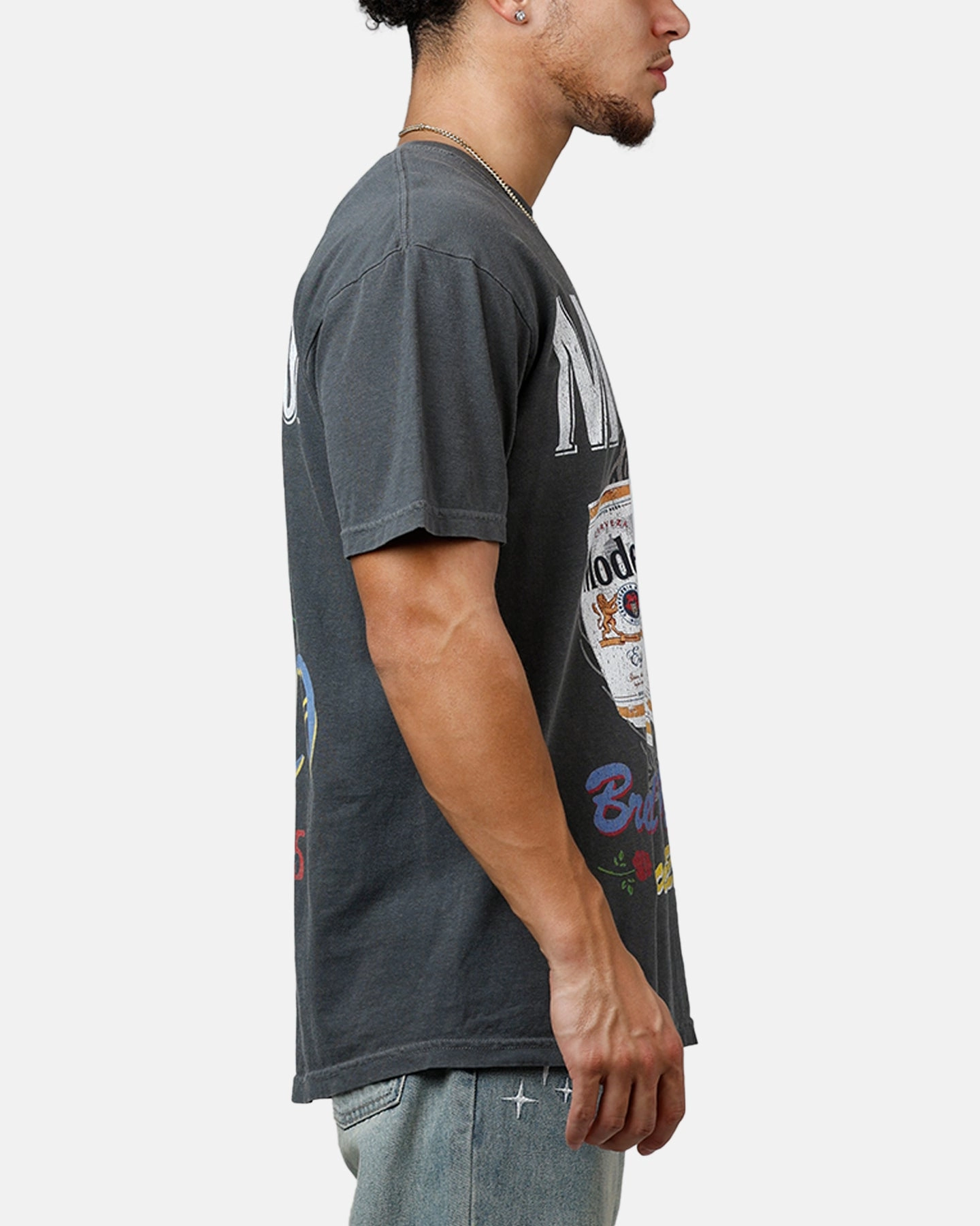 Non Fading Material Ripple X Modelo Since 1925 T-Shirt Washed Black