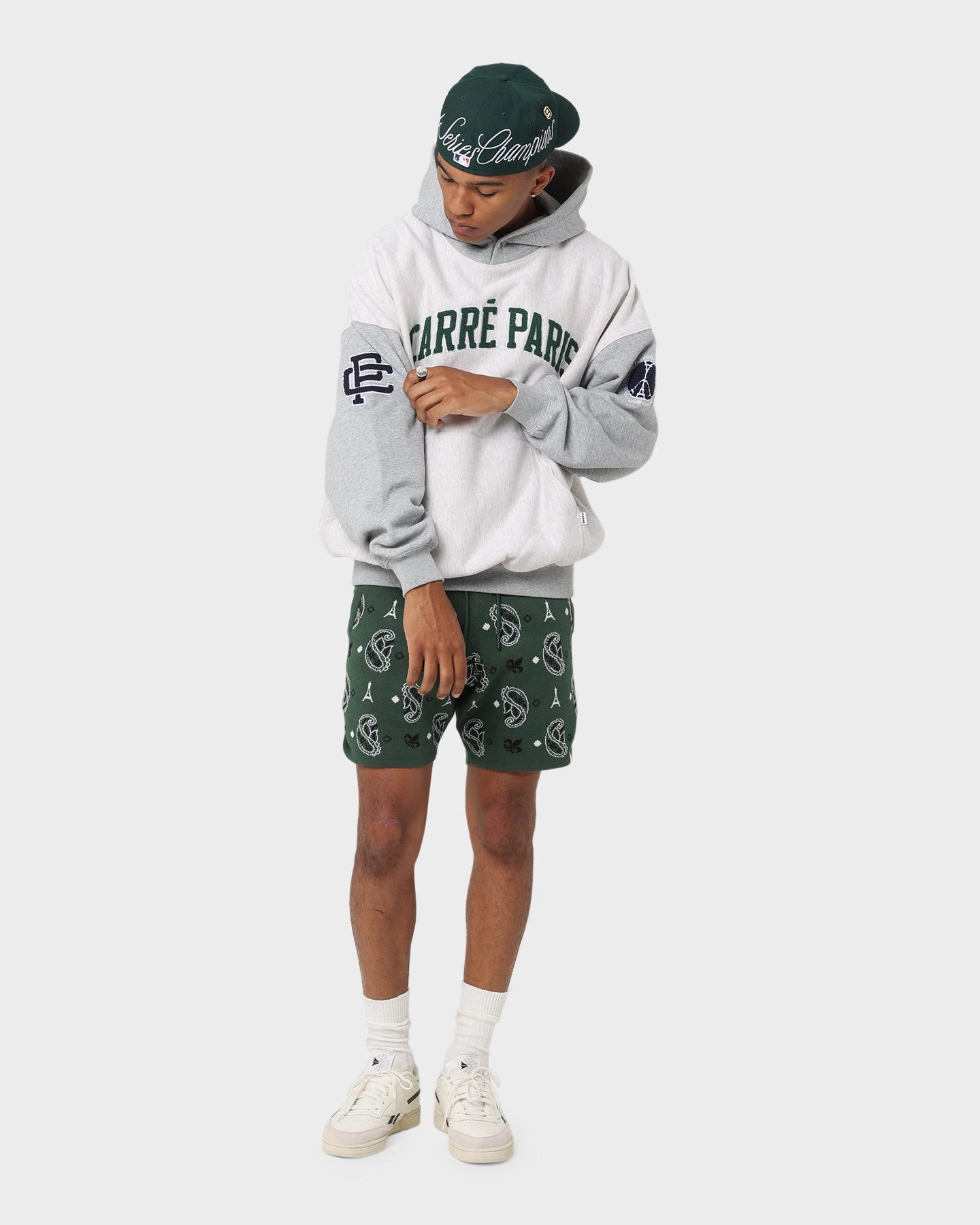Carre Team Two Tone Oversized Hoodie Grey Marle Waterproof Outer Layer NonBulky Midweight Build