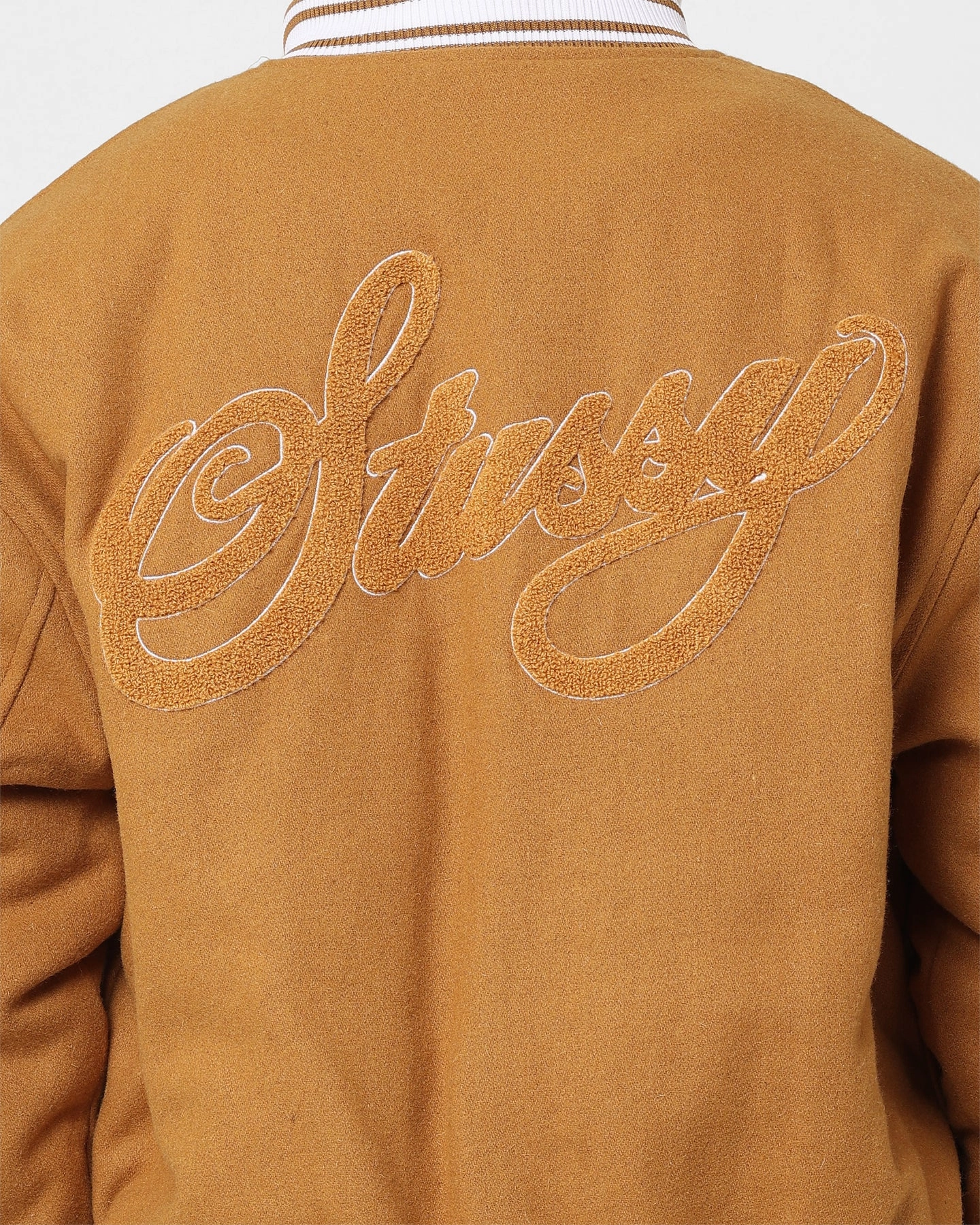 Stussy Varsity Jacket Khaki Negotiate Chic Style
