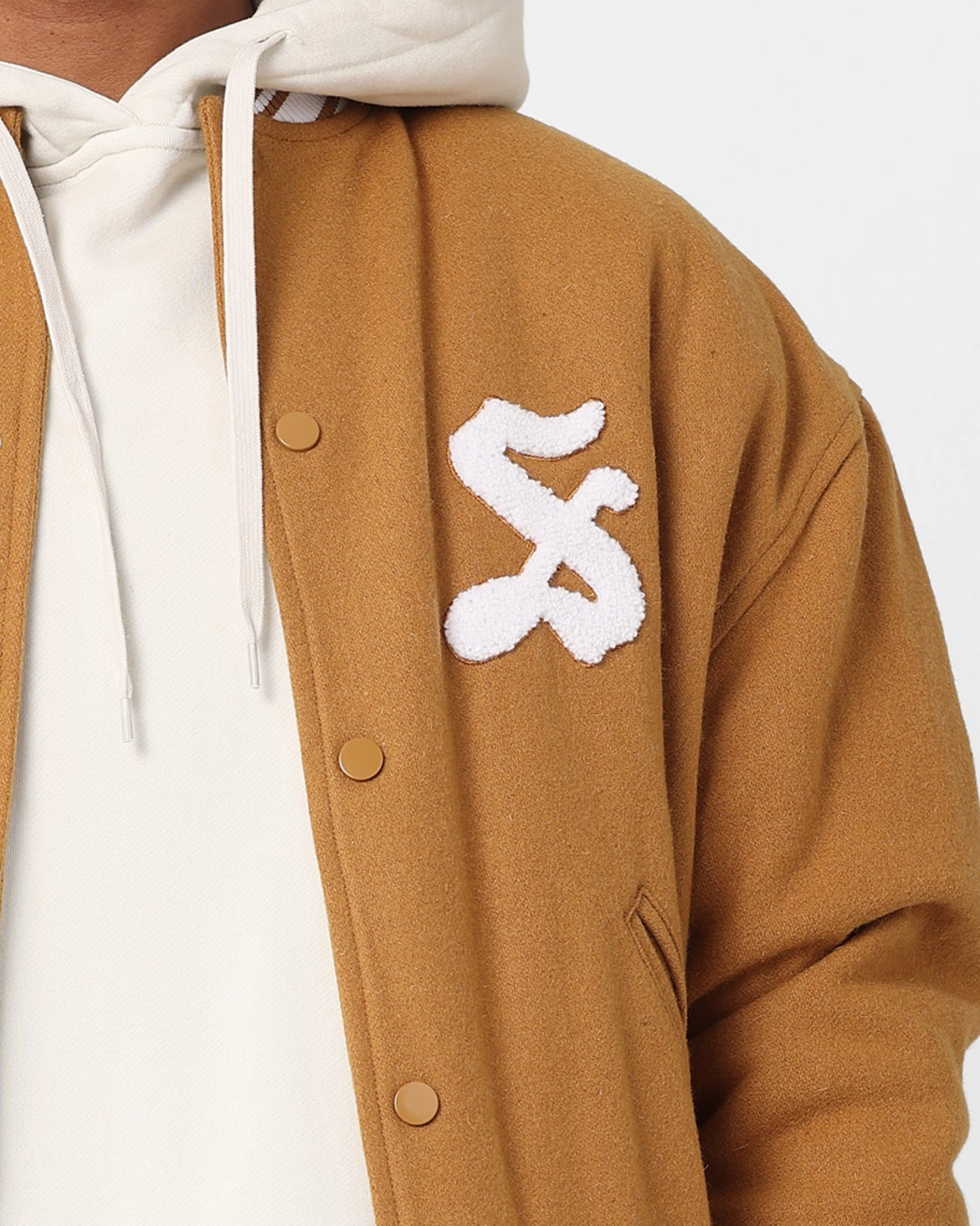 Share Risk Stussy Varsity Jacket Khaki