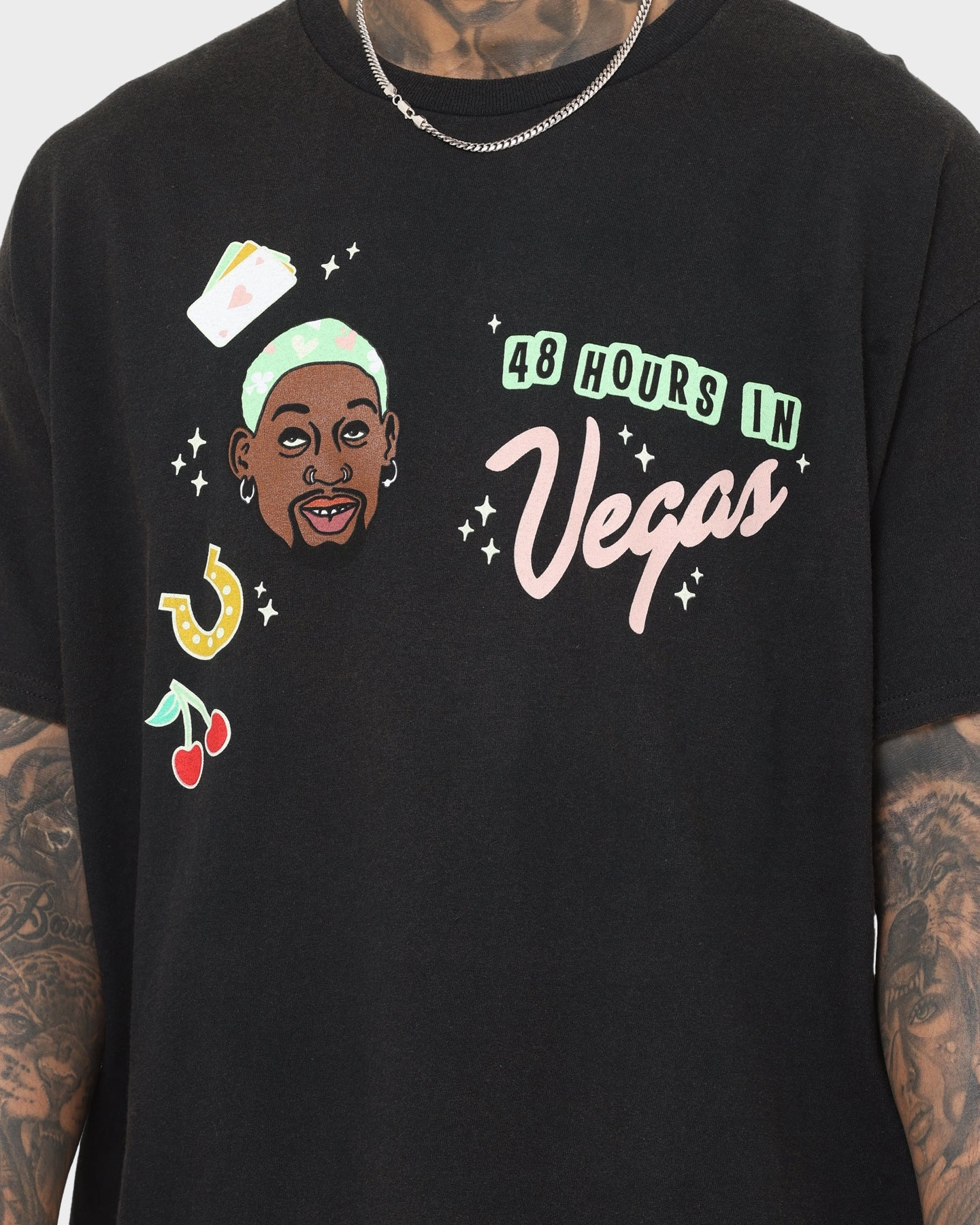 Versatile Wear Rodman Brand 48 Hours In Vegas Vintage T-Shirt Black Wash