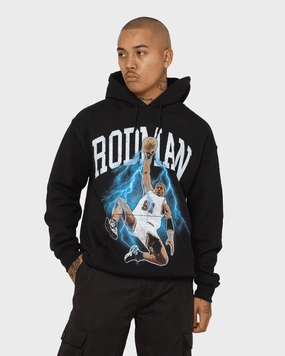 Earrings Dirt Repellent Surface Rodman Brand Rodman Glow Dunk Hoodie Black