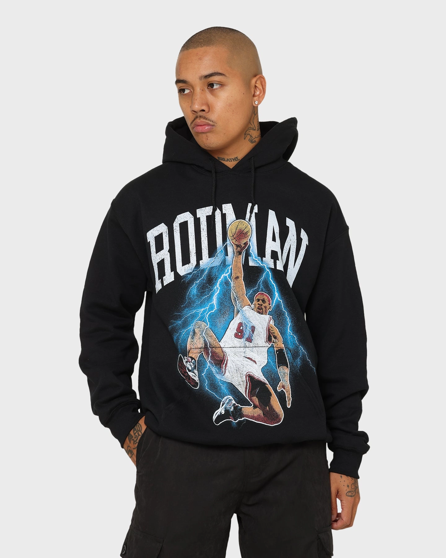 AdjustableCuffs Rodman Brand Rodman Glow Dunk Hoodie Black
