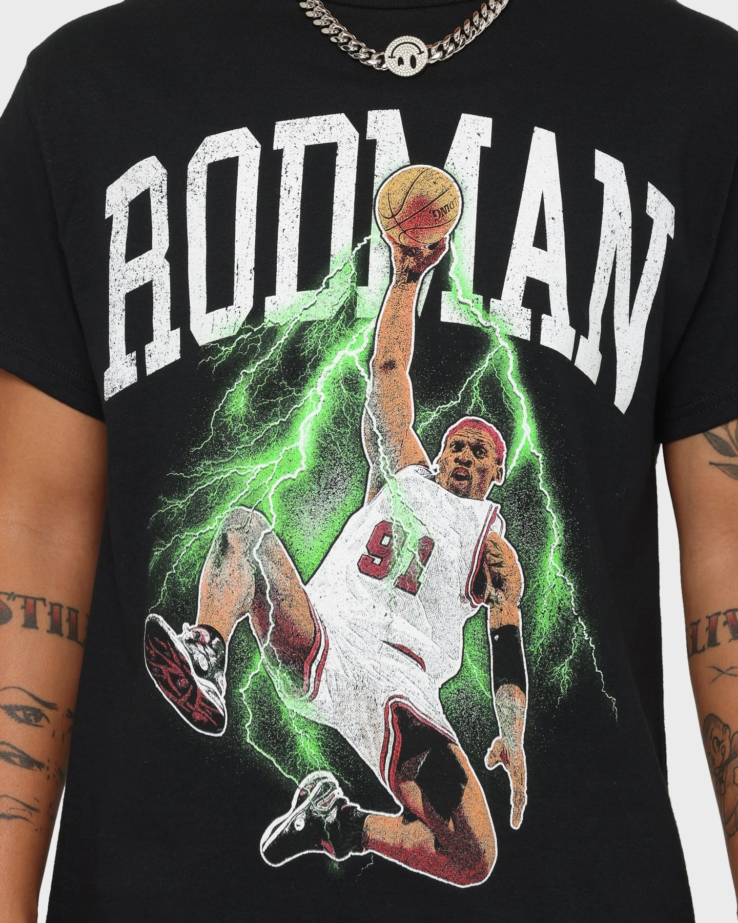 Rodman Brand Rodman Glow Dunk Vintage T-Shirt Black/Green Functional Look