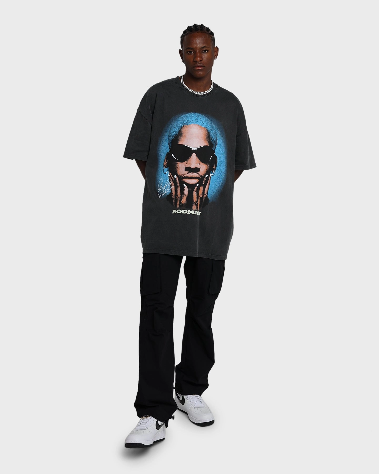 Rodman Brand Rodman Signature Vintage T-Shirt Vintage Black/Blue Weekend Look Light Comfort
