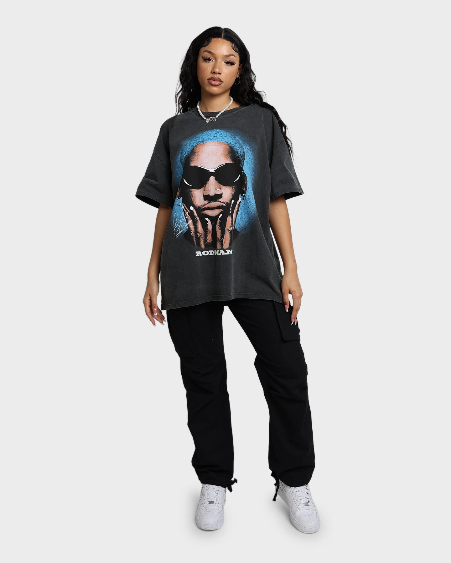 Recycled Material Rodman Brand Rodman Signature Vintage T-Shirt Vintage Black/Blue