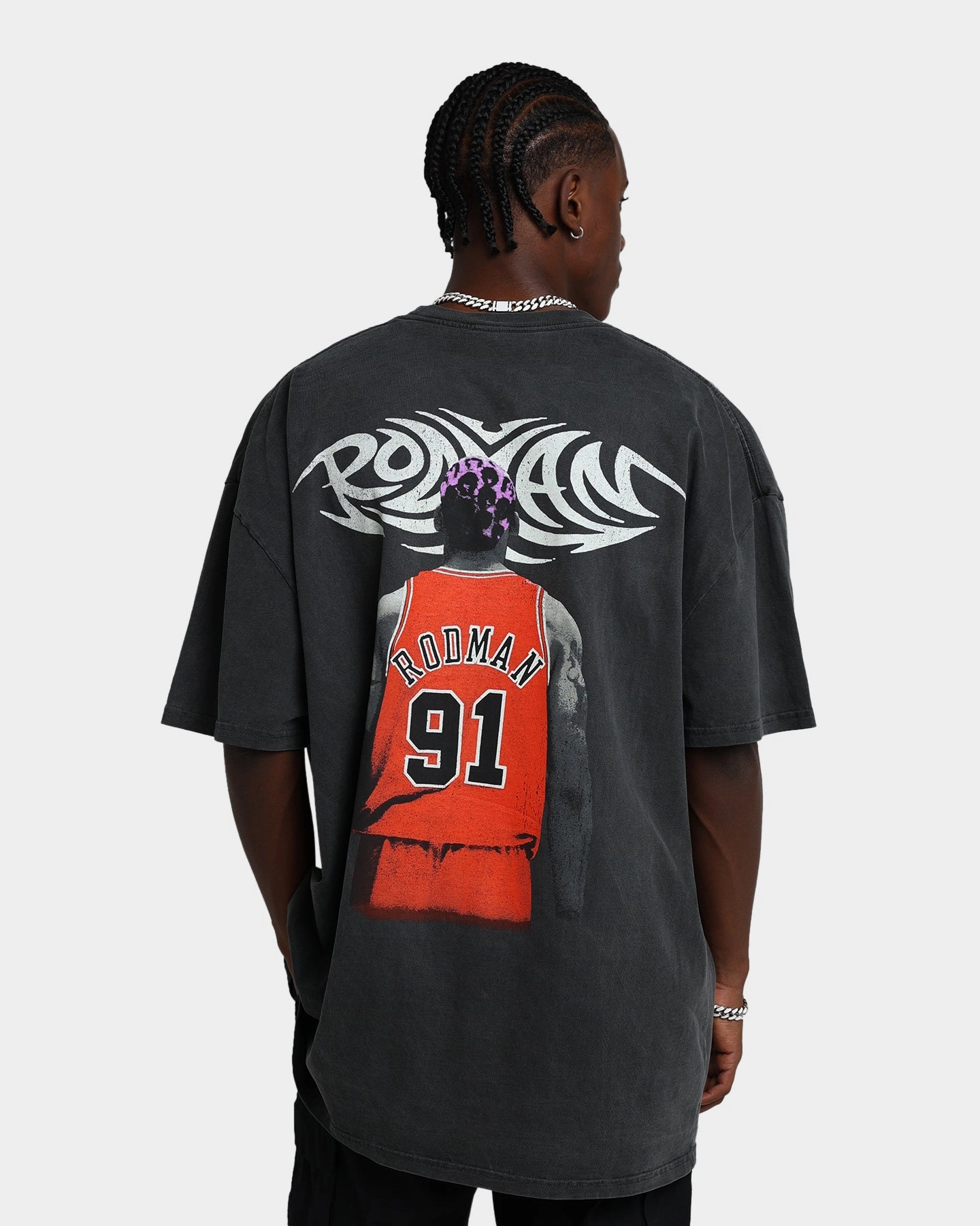 High-Quality Cotton Rodman Brand Rodman Signature Vintage T-Shirt Vintage Black