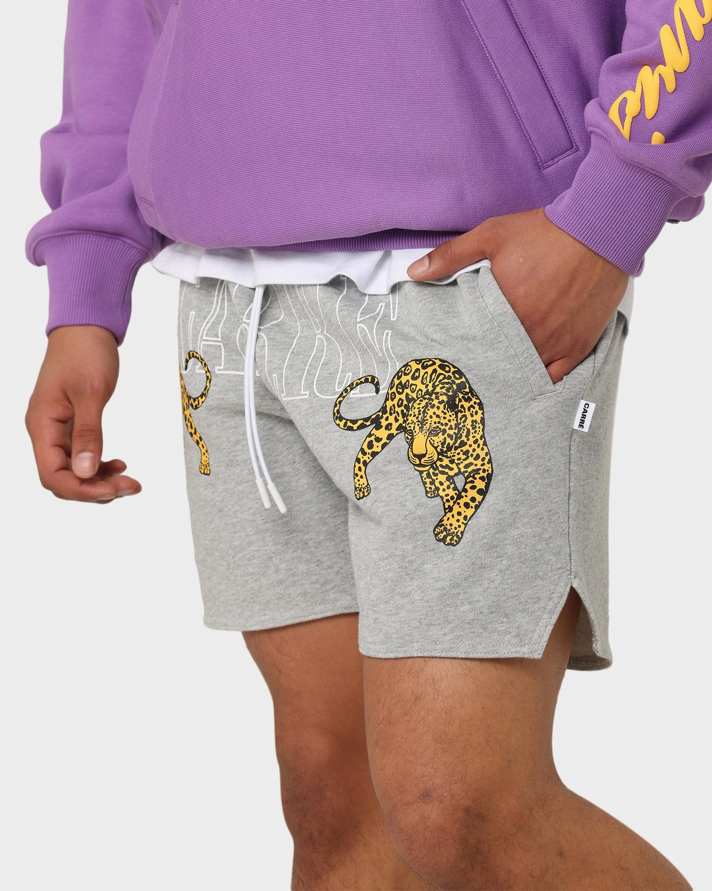 No Ride Up Silicone Grip Functional Fit Carr?? Leo Sweat Short Grey Marle