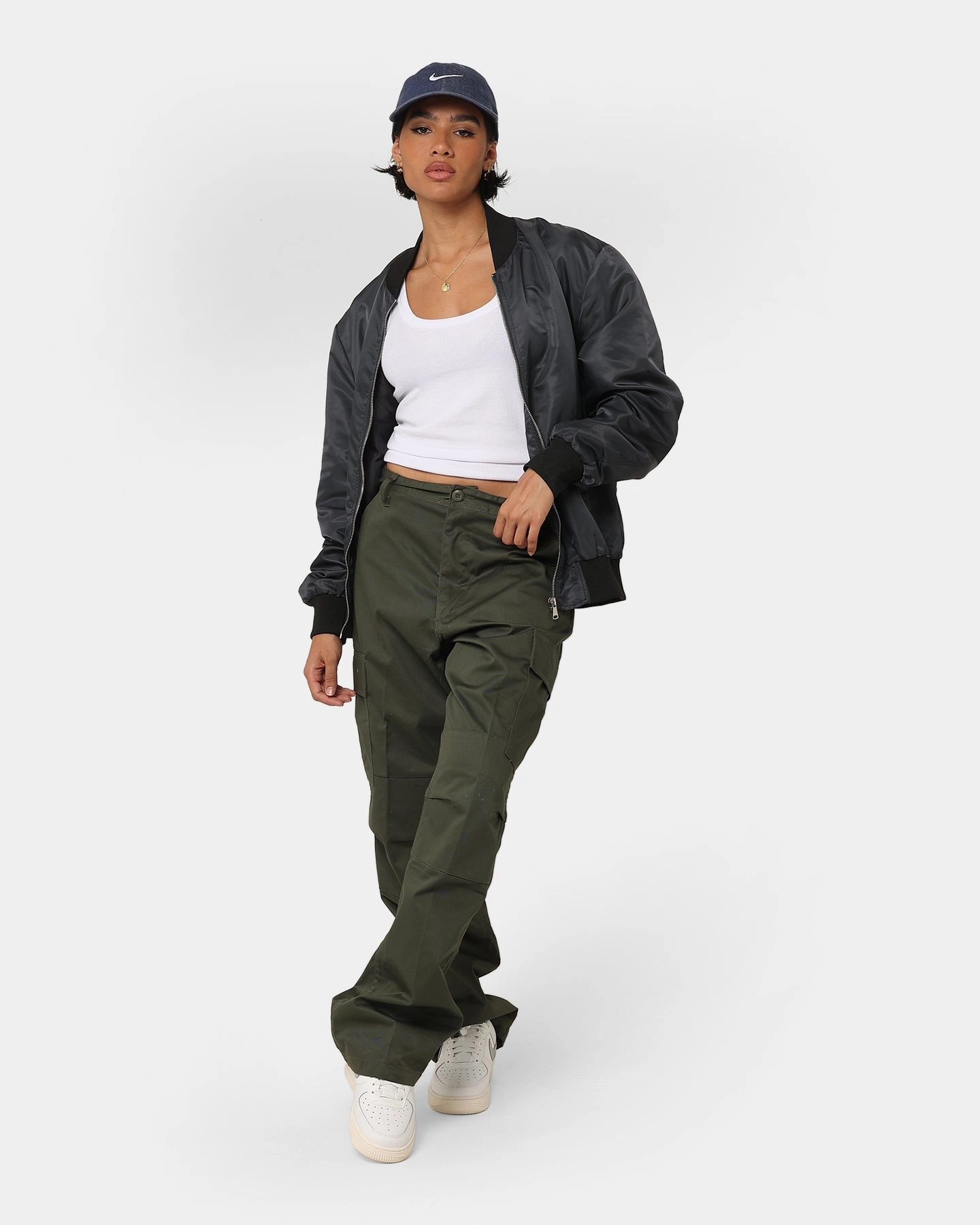 Rothco Women's Relaxed Fit Cargo Pants Olive Linen blend