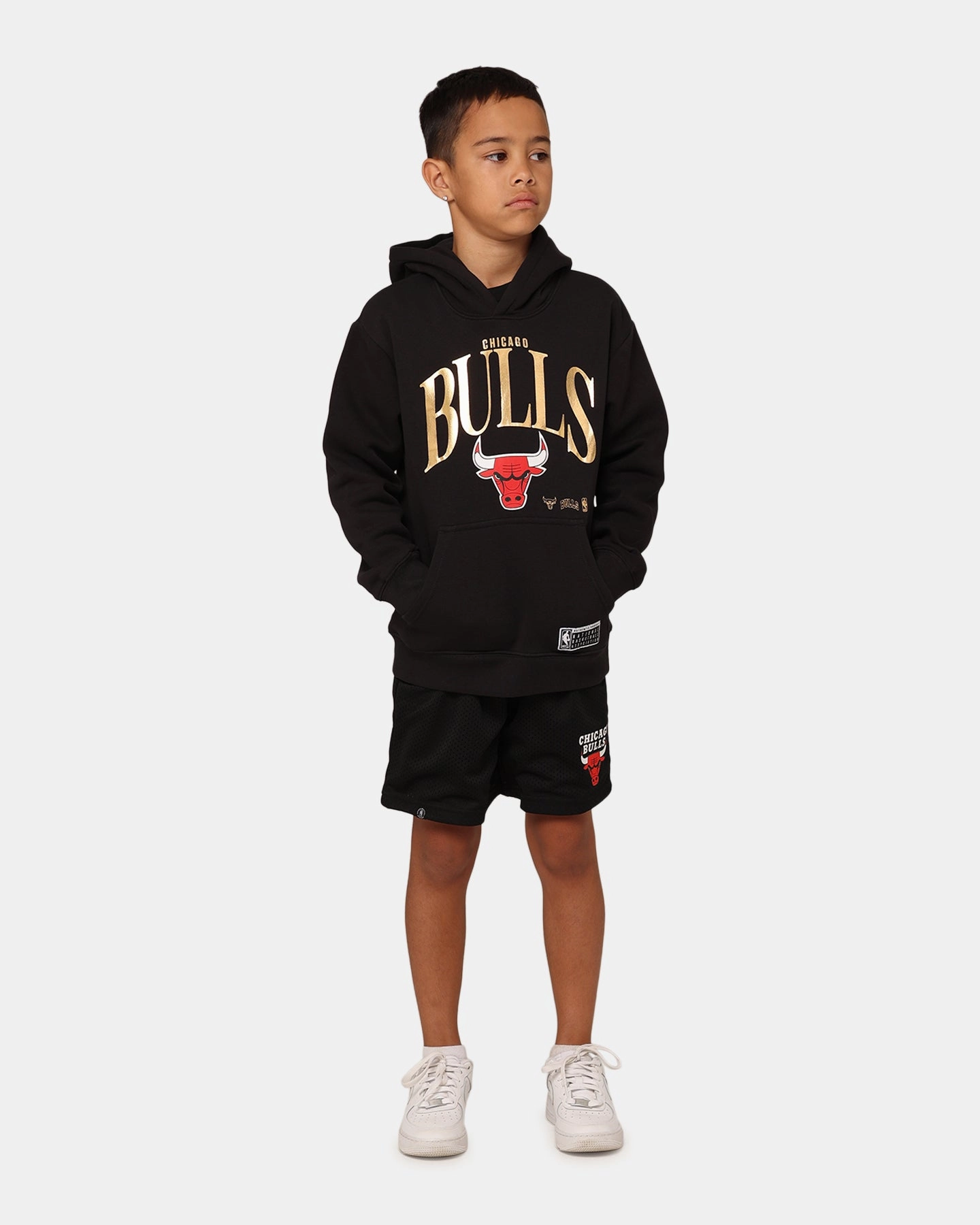 NBA Kids' Chicago Bulls Clifton Fleece Hoodie Black Eyeliner Cozy Fit