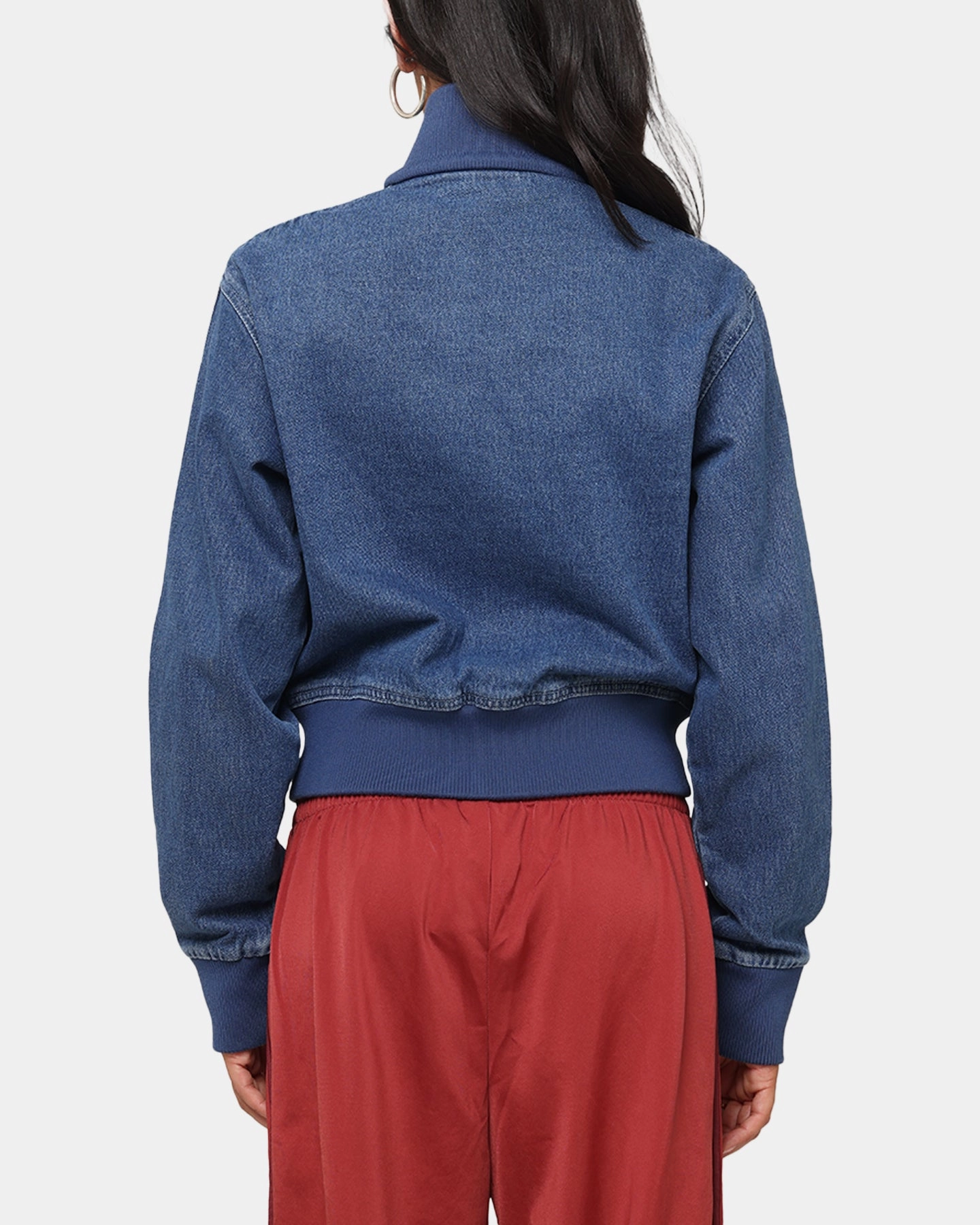 Adidas Women's Denim Track Jacket Indigo Denim Ring Contemporary Fit