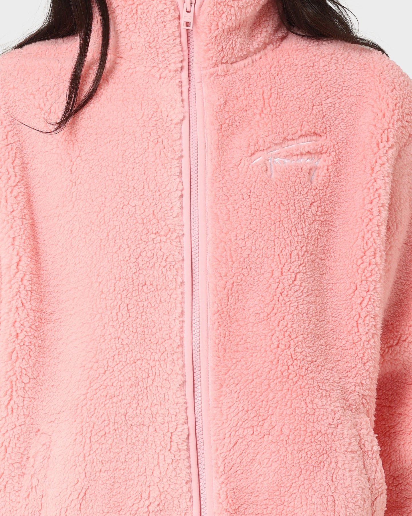 Outdoor Use Tommy Jeans Women's TJW Relaxed Signature Polar Zip Jacket Aloha Pink