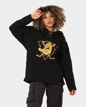 47 Brand Anaheim Ducks Superior Lacer Hoodie Black/Gold DropShoulder
