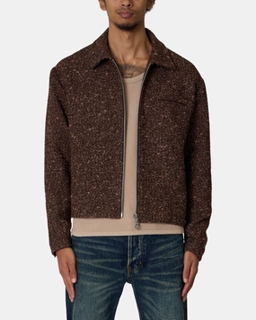 Noise Free Fabric MNML Pea Pocket Wool Jacket Brown