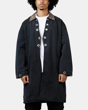 Weekend Comfort Breathable fabric MNML Rusted Trench Coat Jacket Black