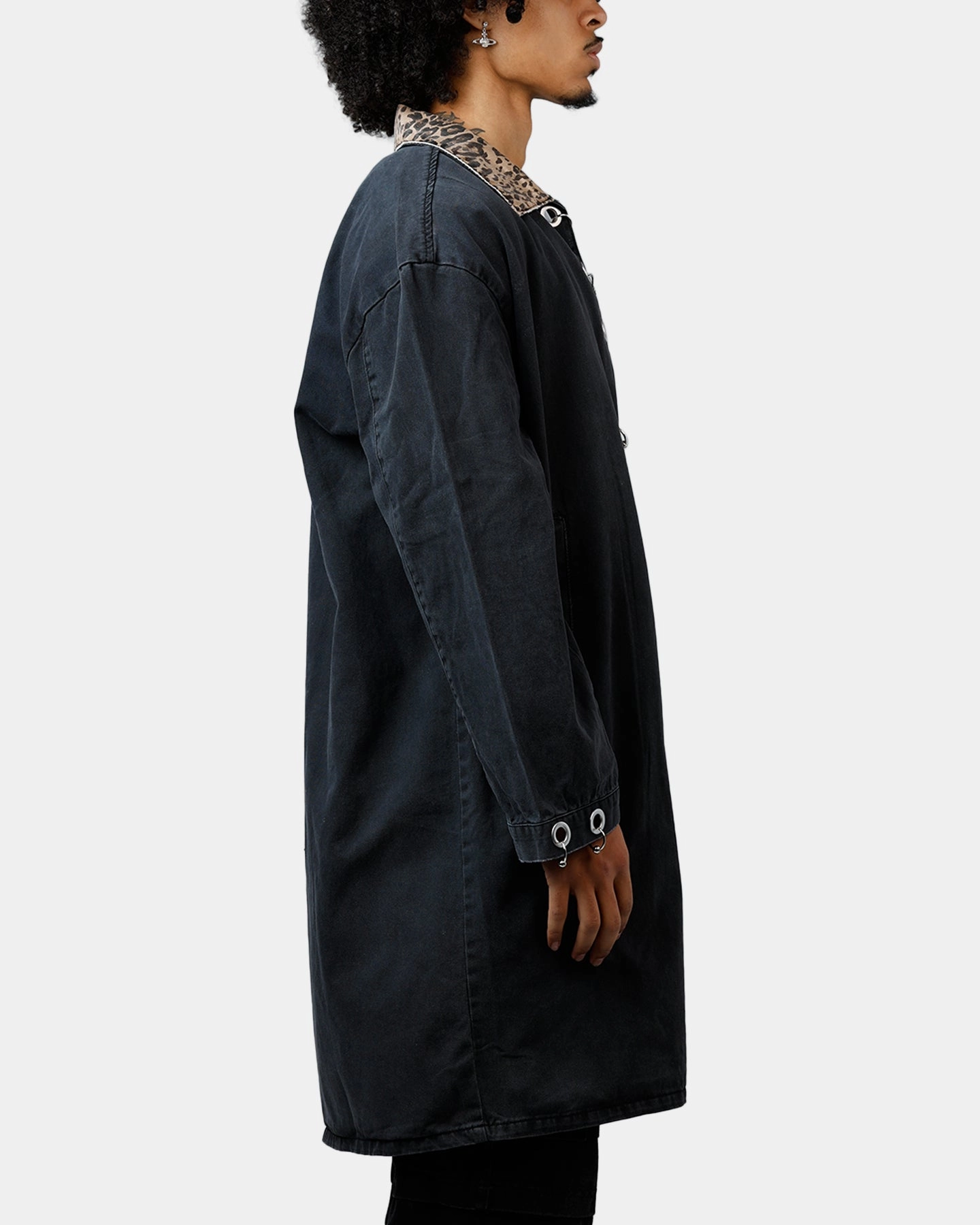 Abrasion Resistant Zippers MNML Rusted Trench Coat Jacket Black