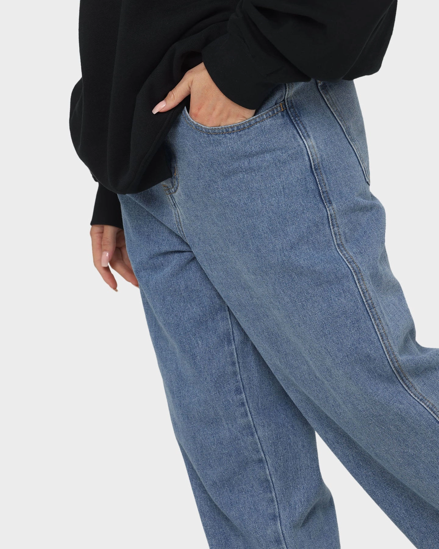 Straight Leg X-Large Bull Denim 91 Pants Mid Blue