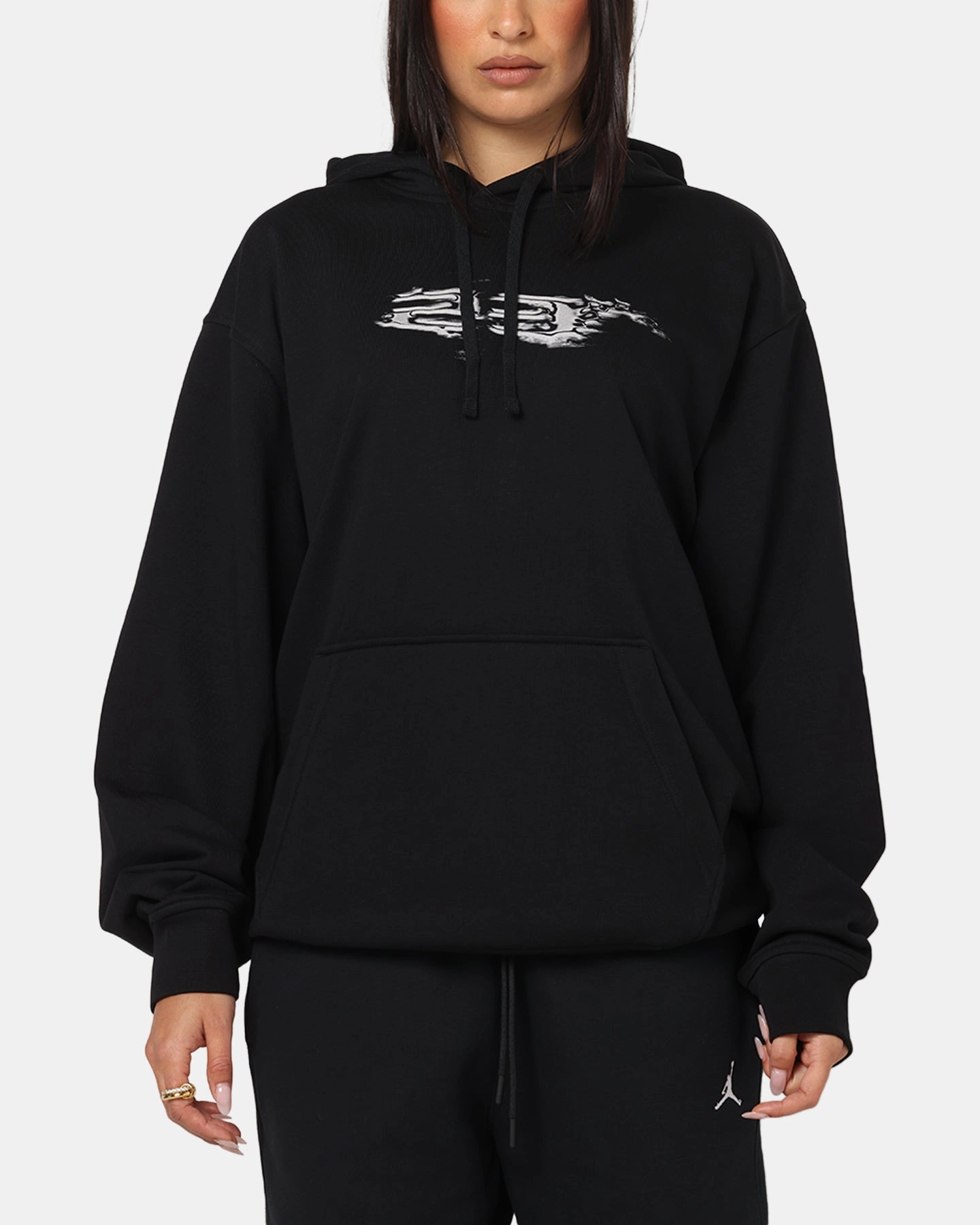 Jordan Dri-FIT Graphic Pullover Hoodie Black/White All Day Fit